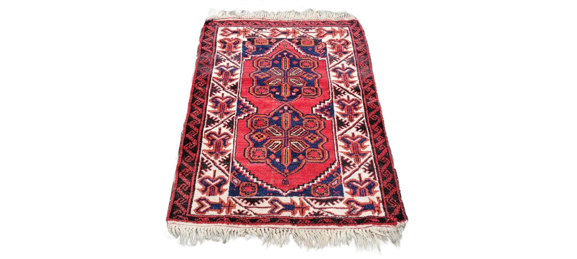 Dywan Kazak, czerwony, wełna, Turcja, lata 60., 85x300 cm