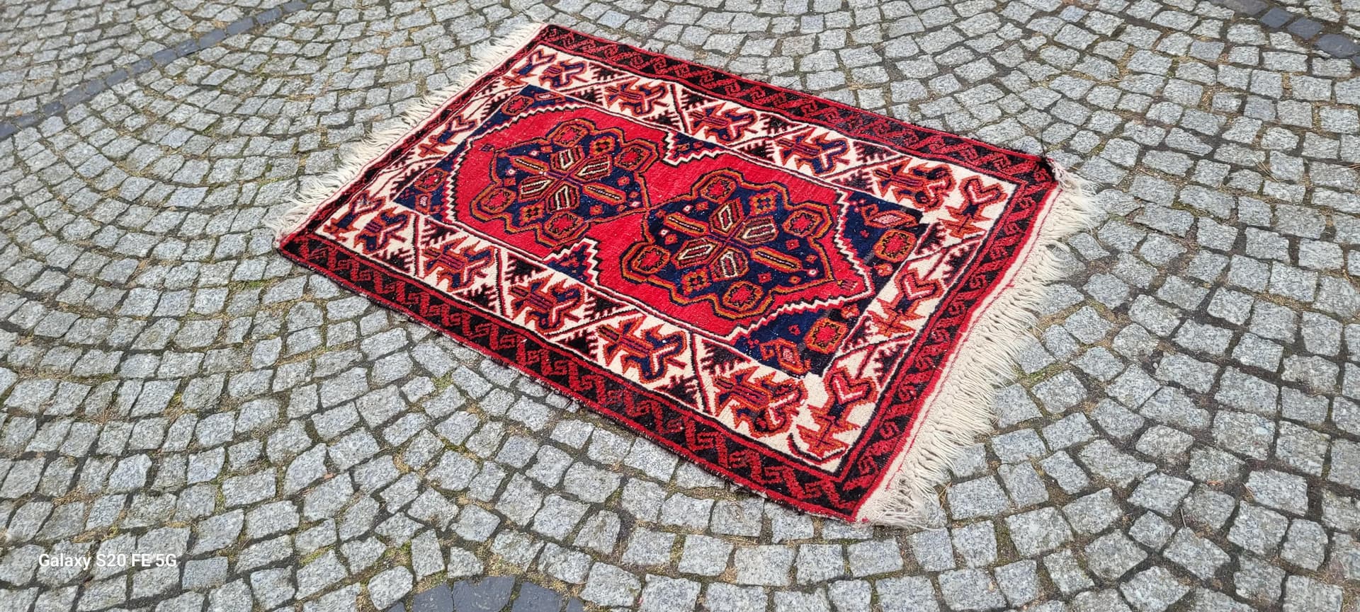 Dywan Kazak, czerwony, wełna, Turcja, lata 60., 85x300 cm - 88724