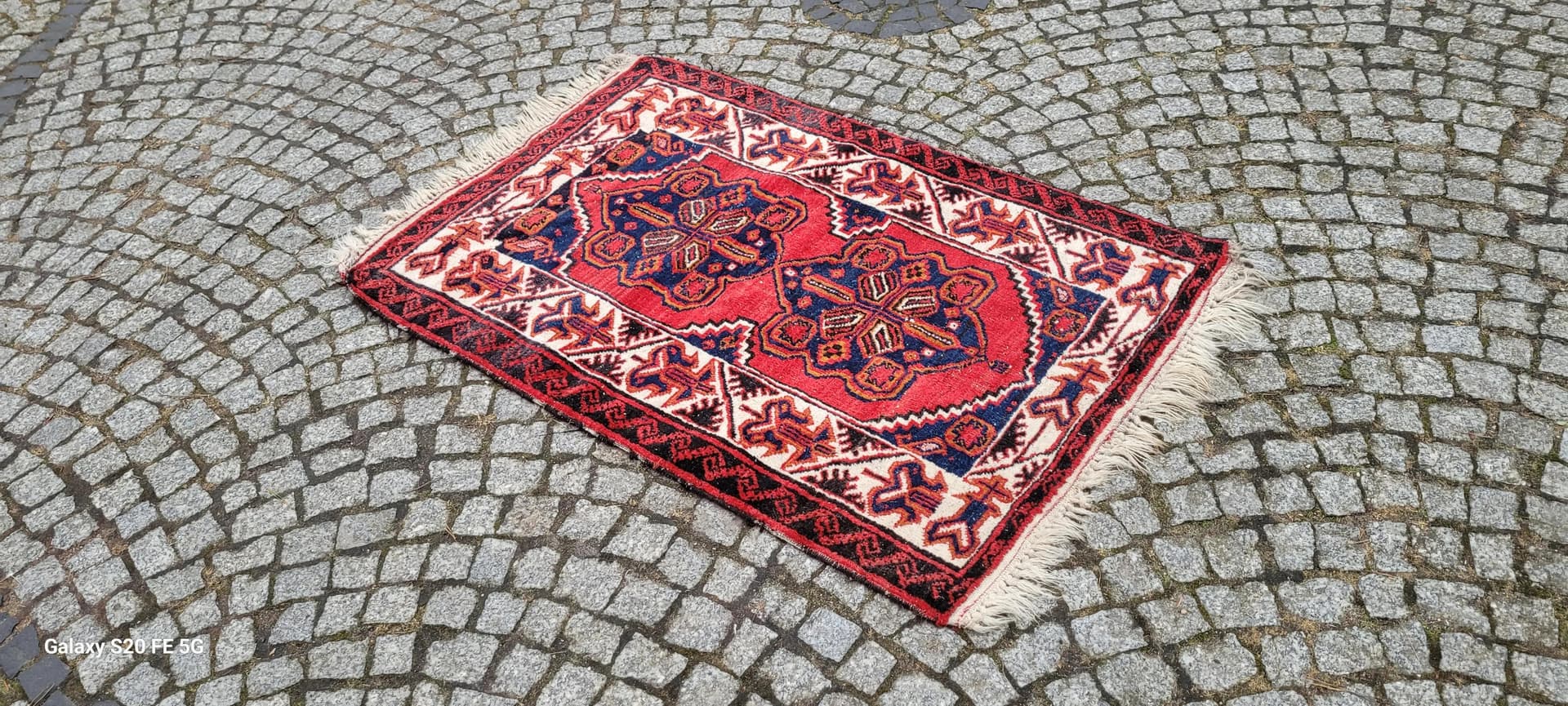 Dywan Kazak, czerwony, wełna, Turcja, lata 60., 85x300 cm - 88728