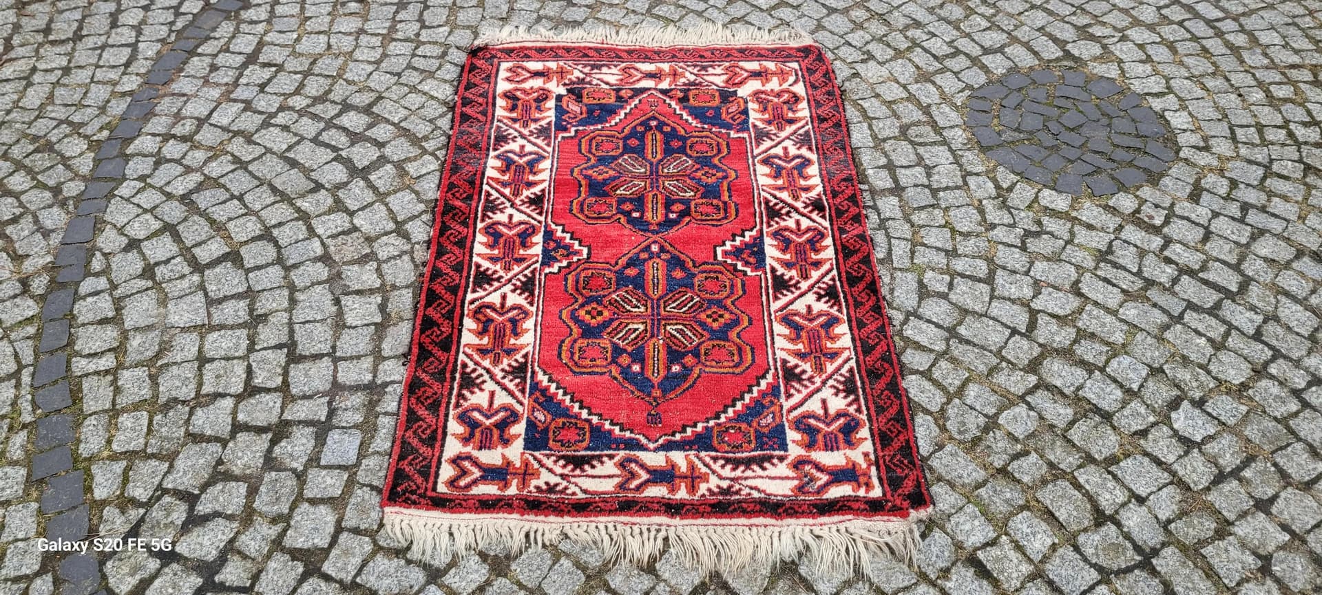 Dywan Kazak, czerwony, wełna, Turcja, lata 60., 85x300 cm - 88722