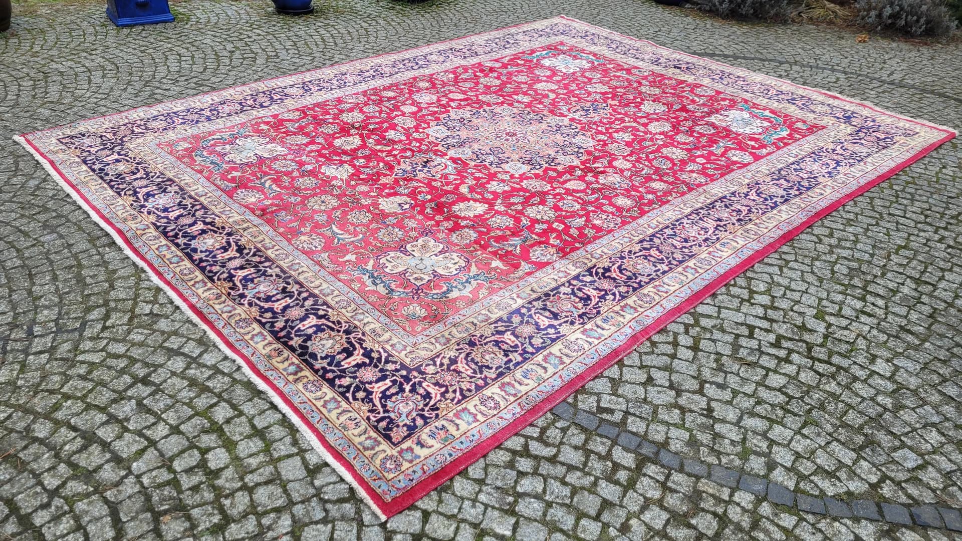 Dywan Tebriz 300x410 cm, czerwony, wełna bawełna, Iran, pocz. XX w. - 88716