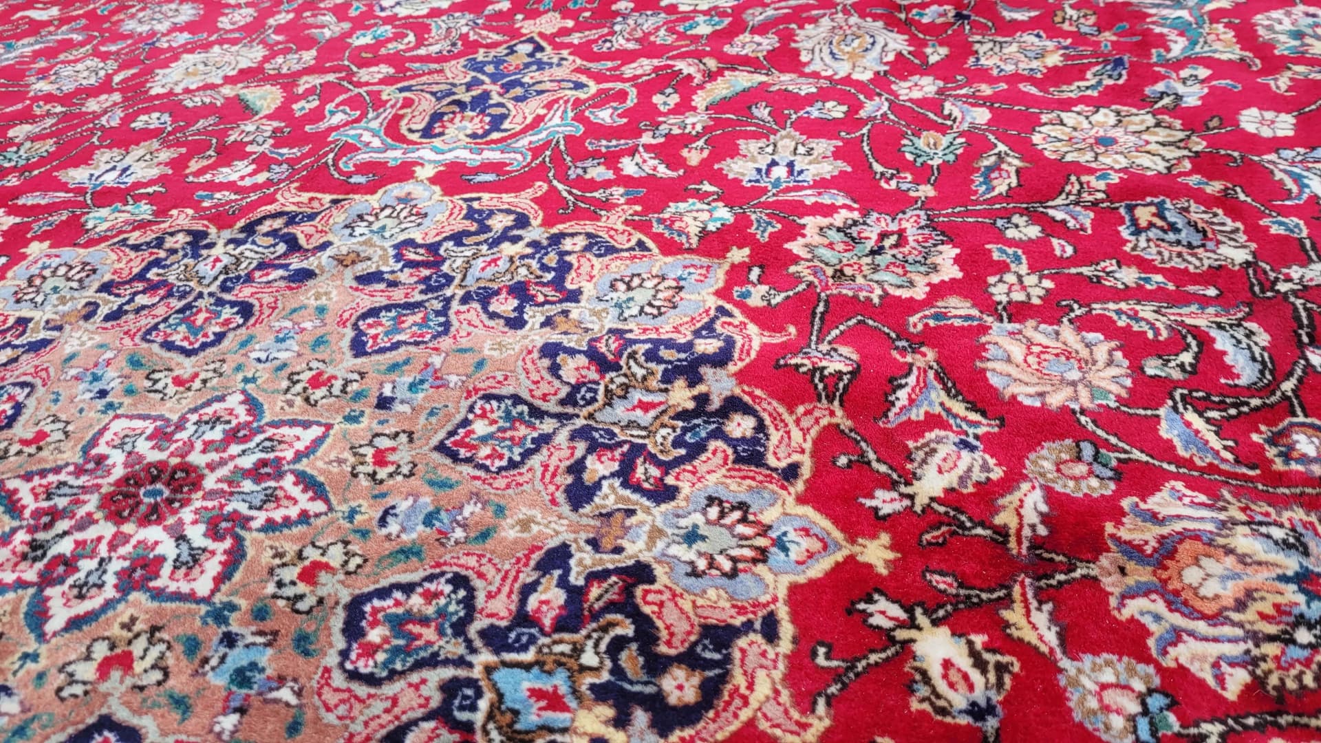 Dywan Tebriz 300x410 cm, czerwony, wełna bawełna, Iran, pocz. XX w. - 88718