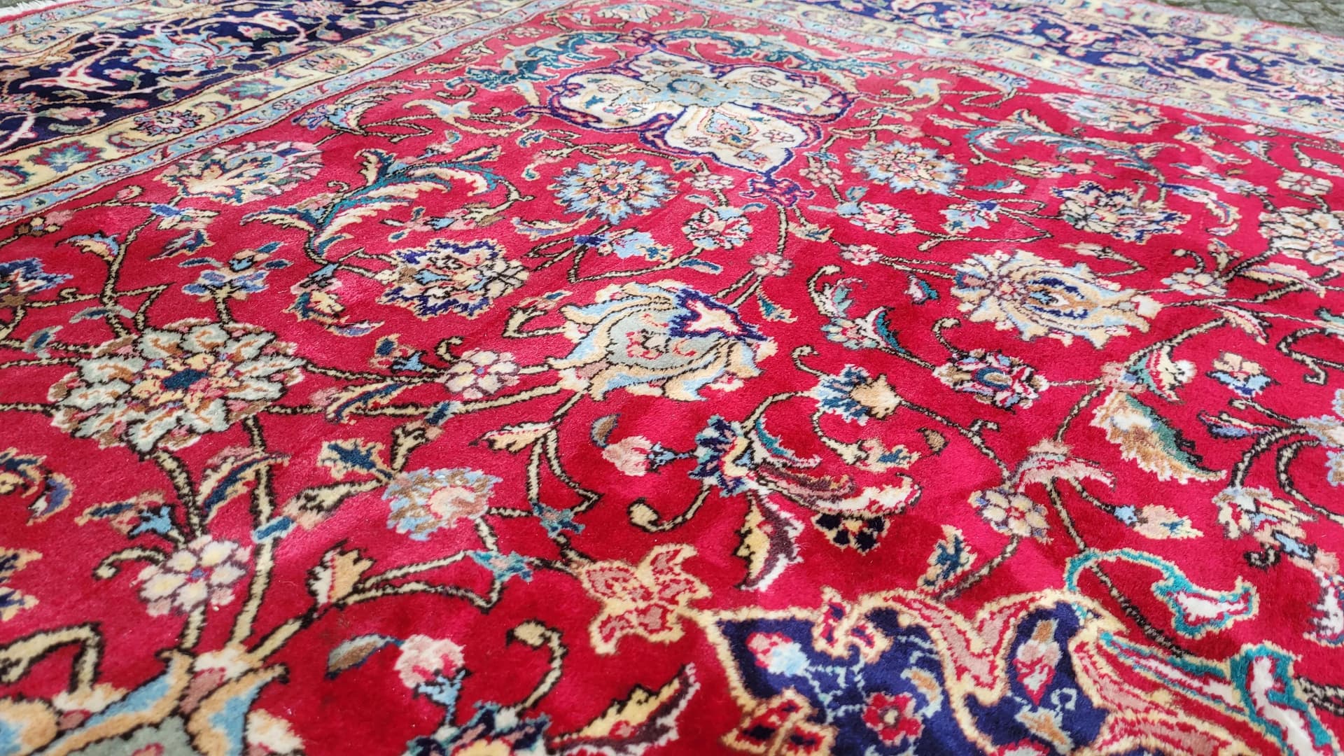 Dywan Tebriz 300x410 cm, czerwony, wełna bawełna, Iran, pocz. XX w. - 88713