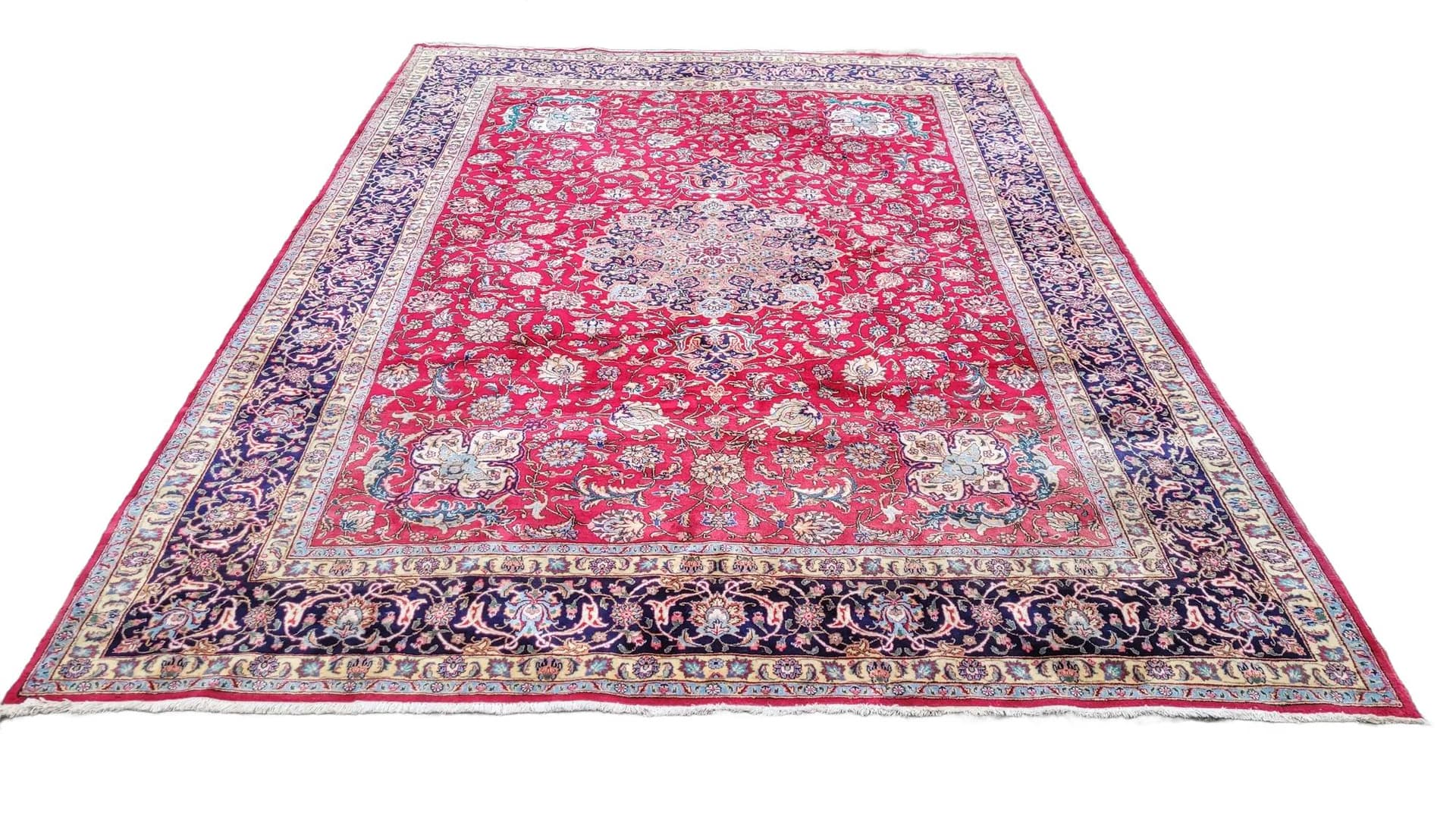 Dywan Tebriz 300x410 cm, czerwony, wełna bawełna, Iran, pocz. XX w.