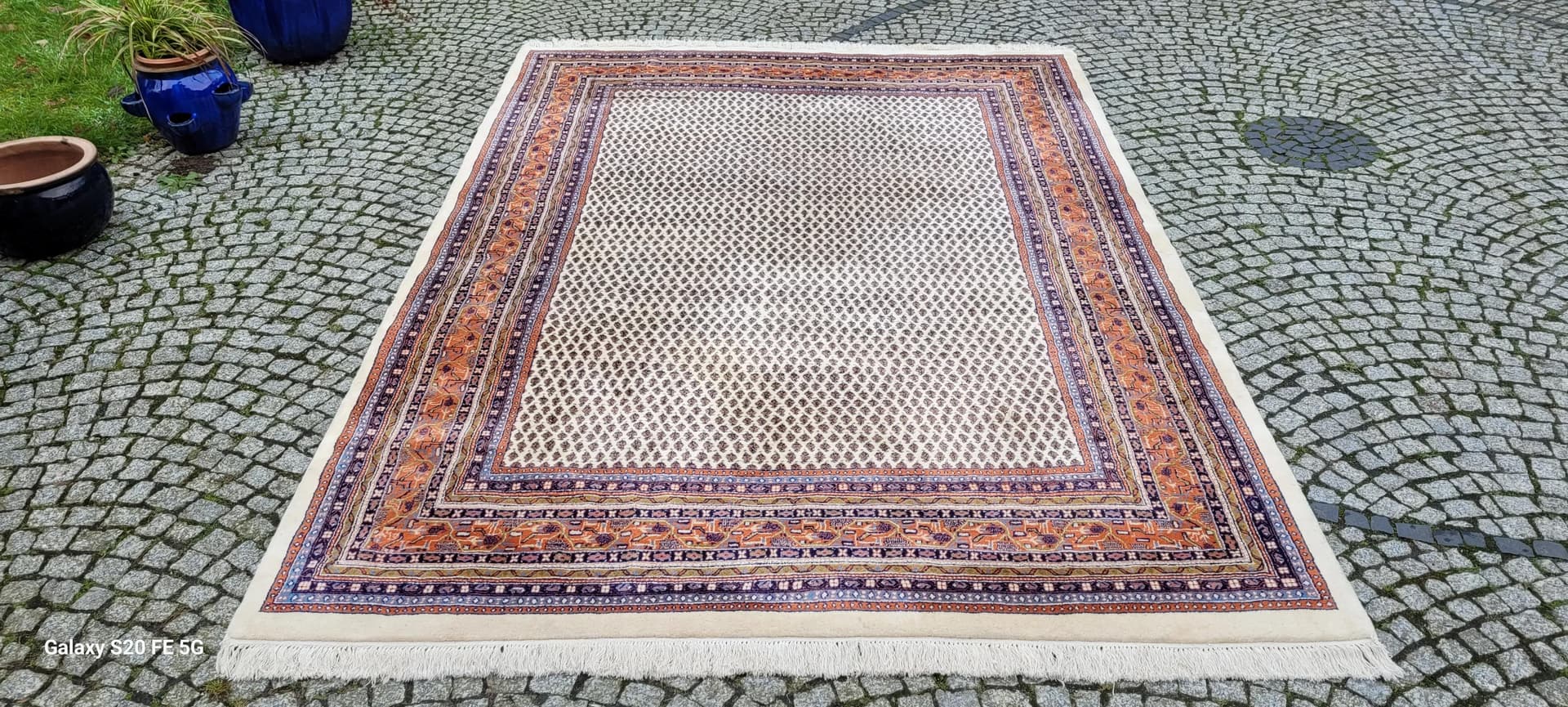 Dywan Indo Saroug Mir 230x340 cm, beżowy, wełna, Indie - 88702