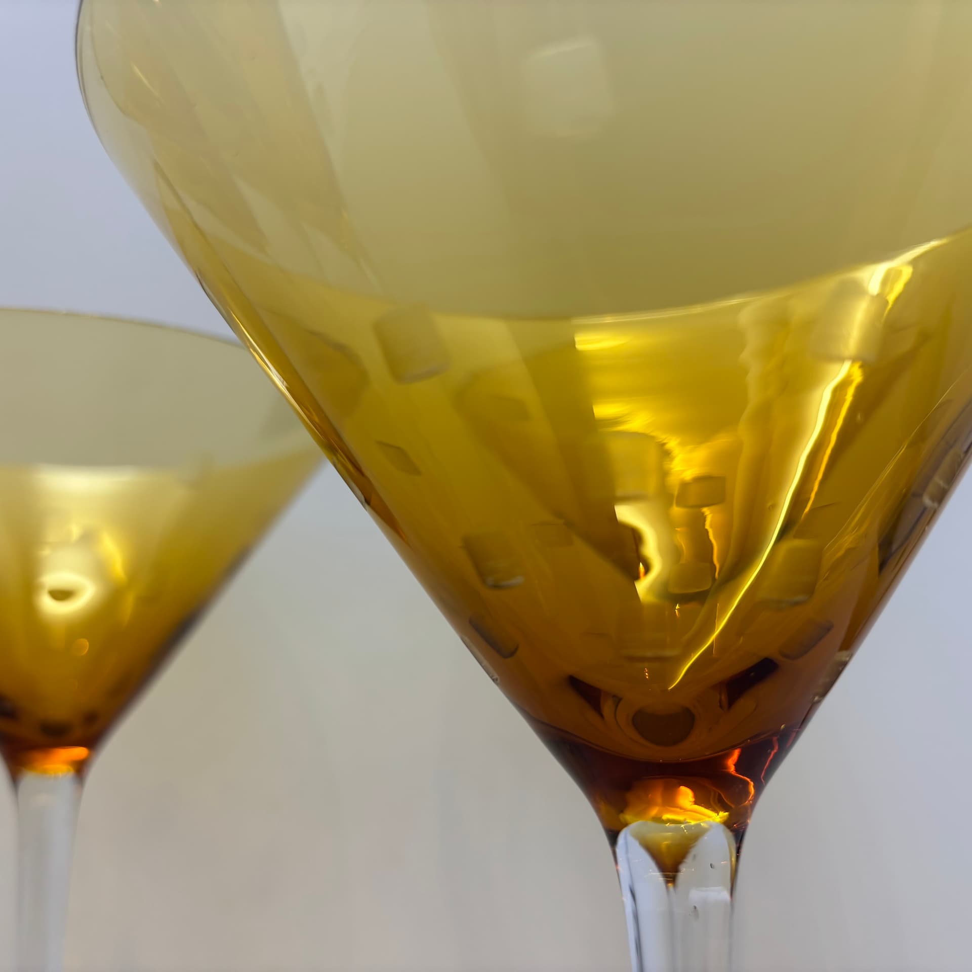Komplet kieliszków koktajlowych, golden szkło, Niemcy, lata 80. - 83365