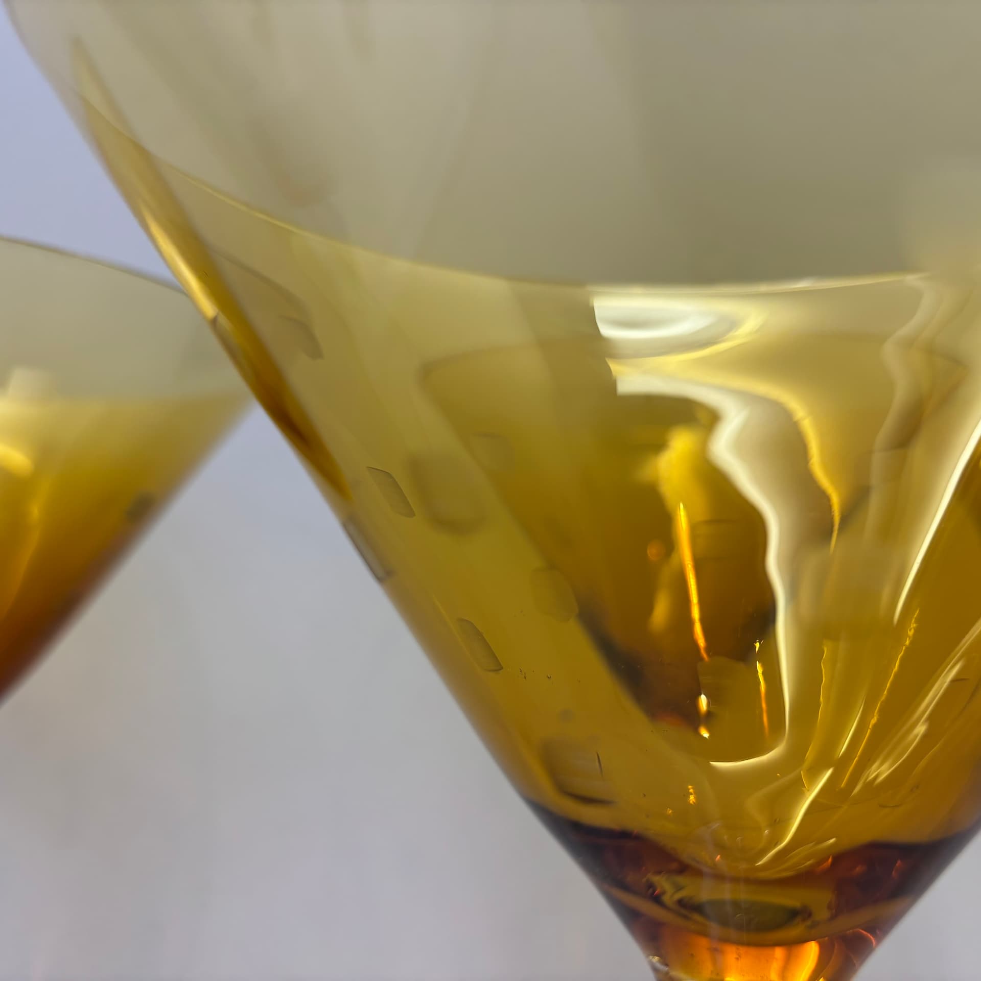 Komplet kieliszków koktajlowych, golden szkło, Niemcy, lata 80. - 83370