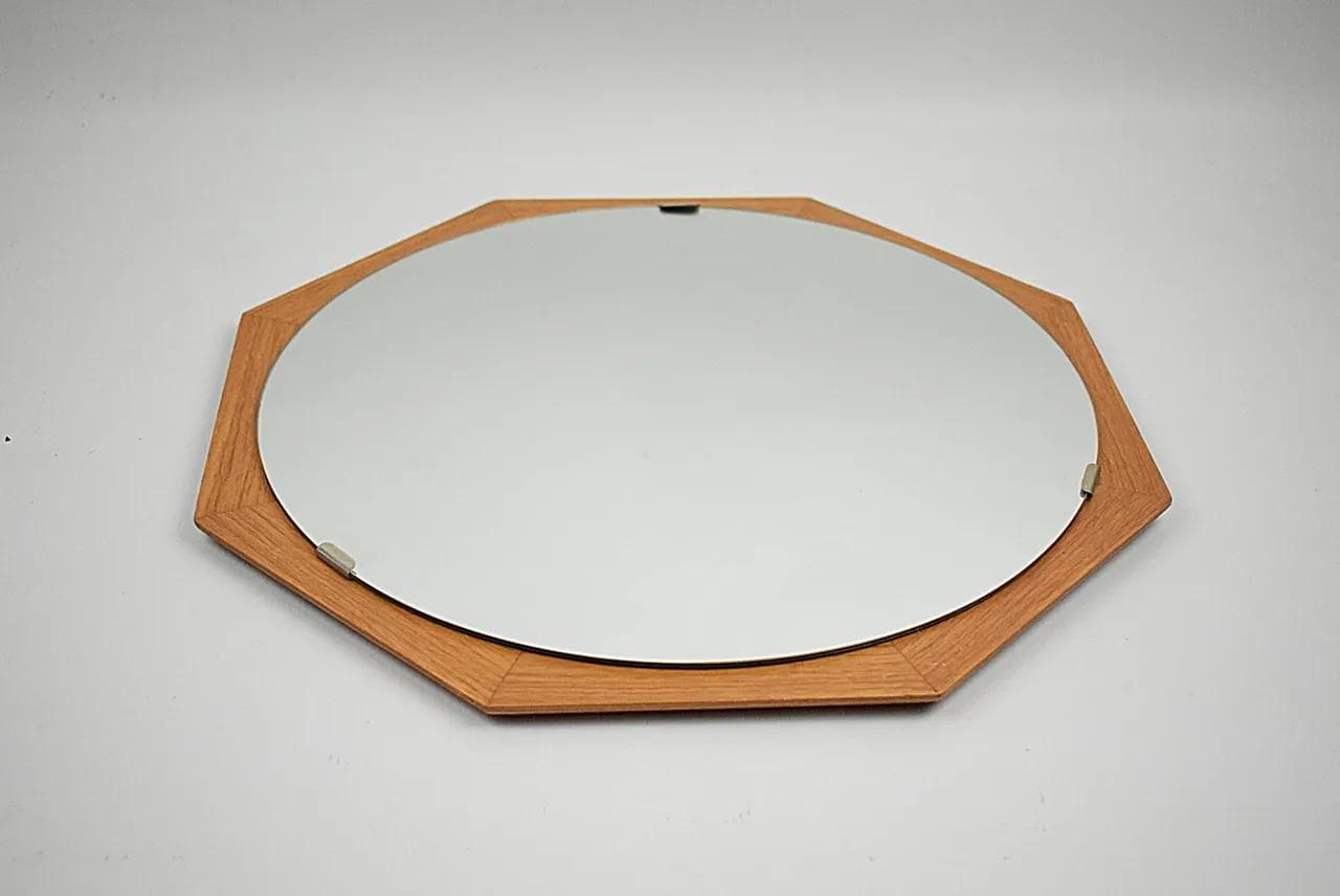 Wall mirror, brown teak wood, Sweden, 1960s. - 86285