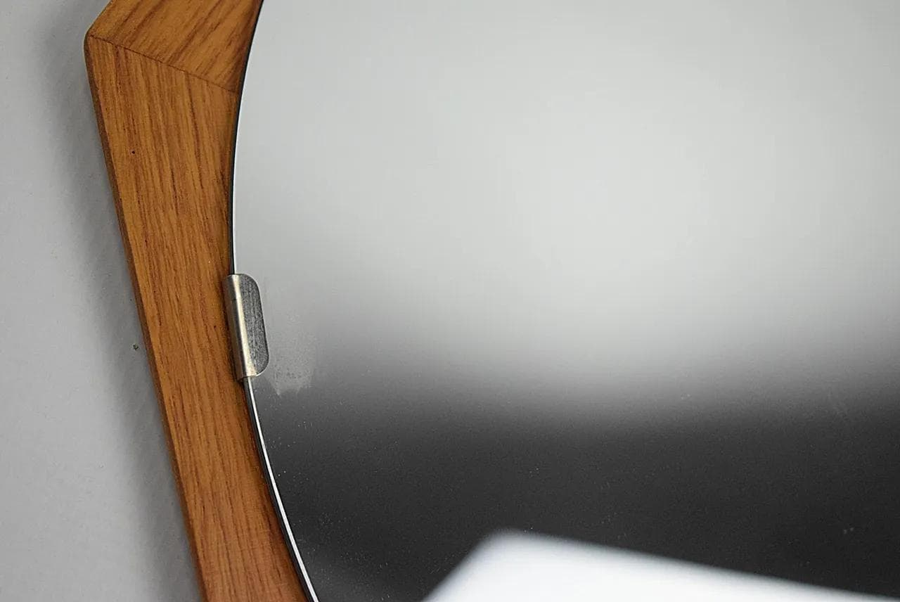 Wall mirror, brown teak wood, Sweden, 1960s. - 86288