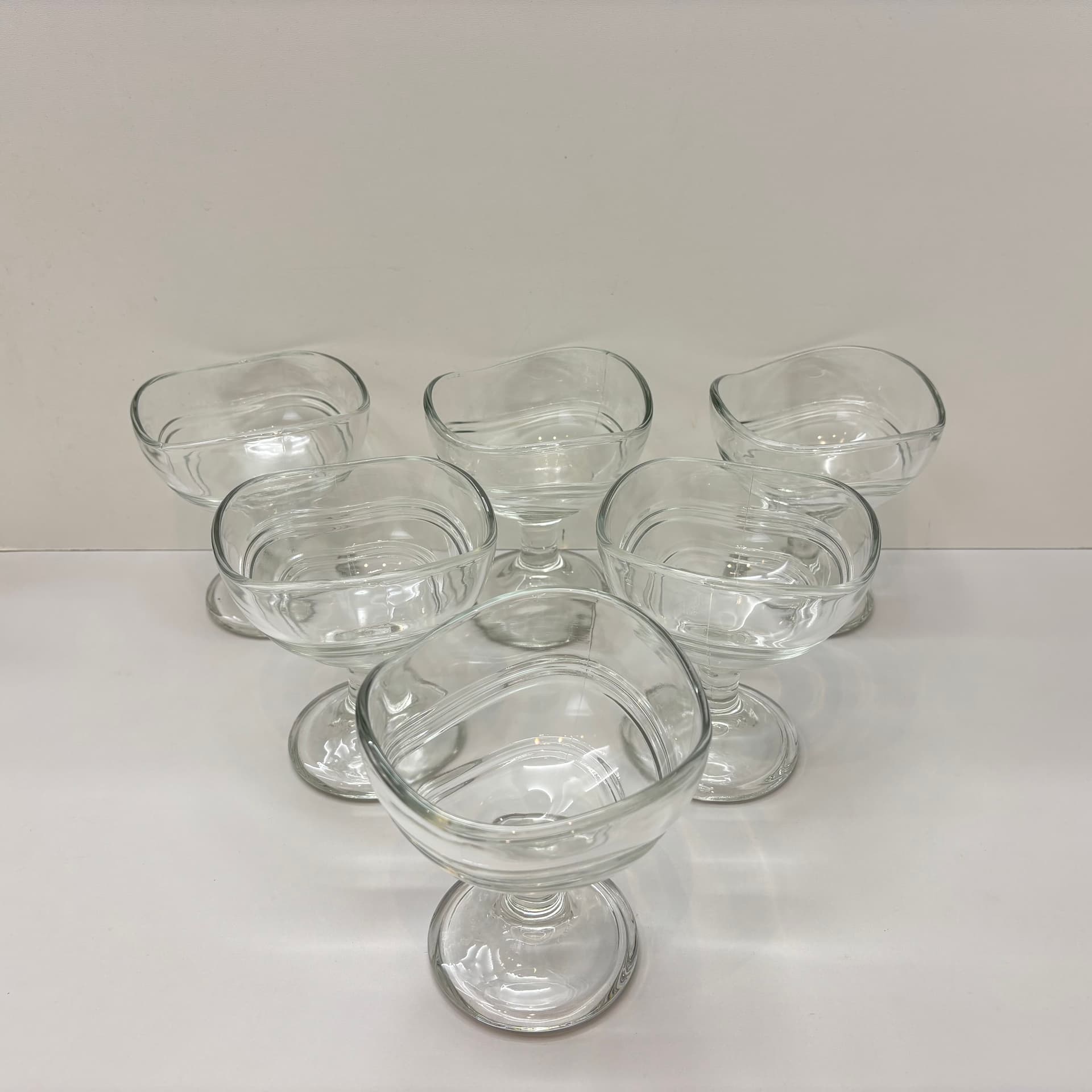 Komplet pucharków, transparent, szkło, Włochy, lata 80. - 83380