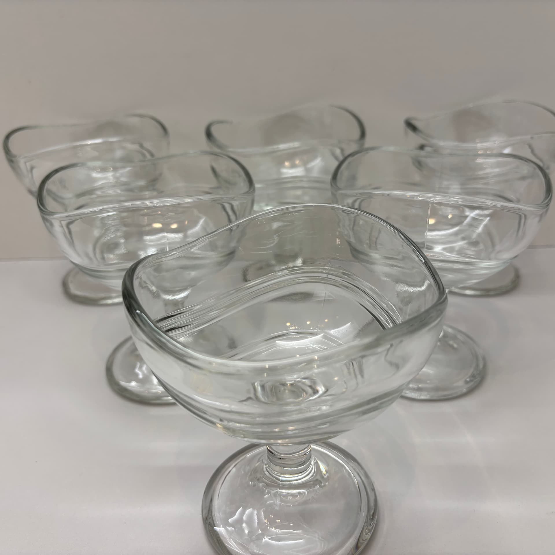 Komplet pucharków, transparent, szkło, Włochy, lata 80. - 83375