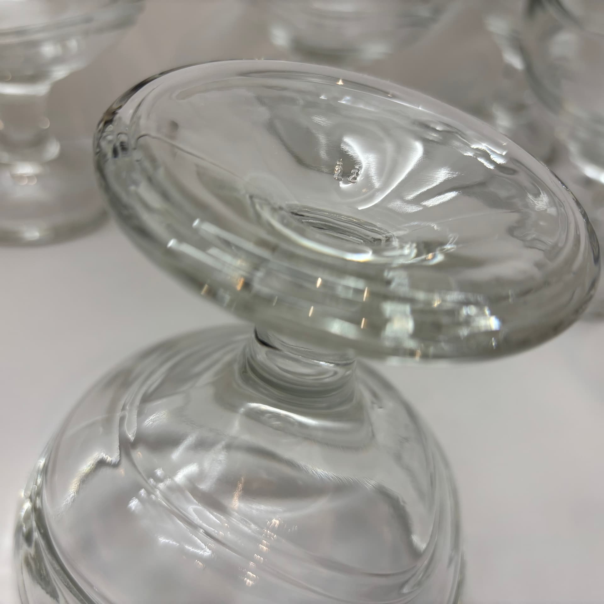 Komplet pucharków, transparent, szkło, Włochy, lata 80. - 83374