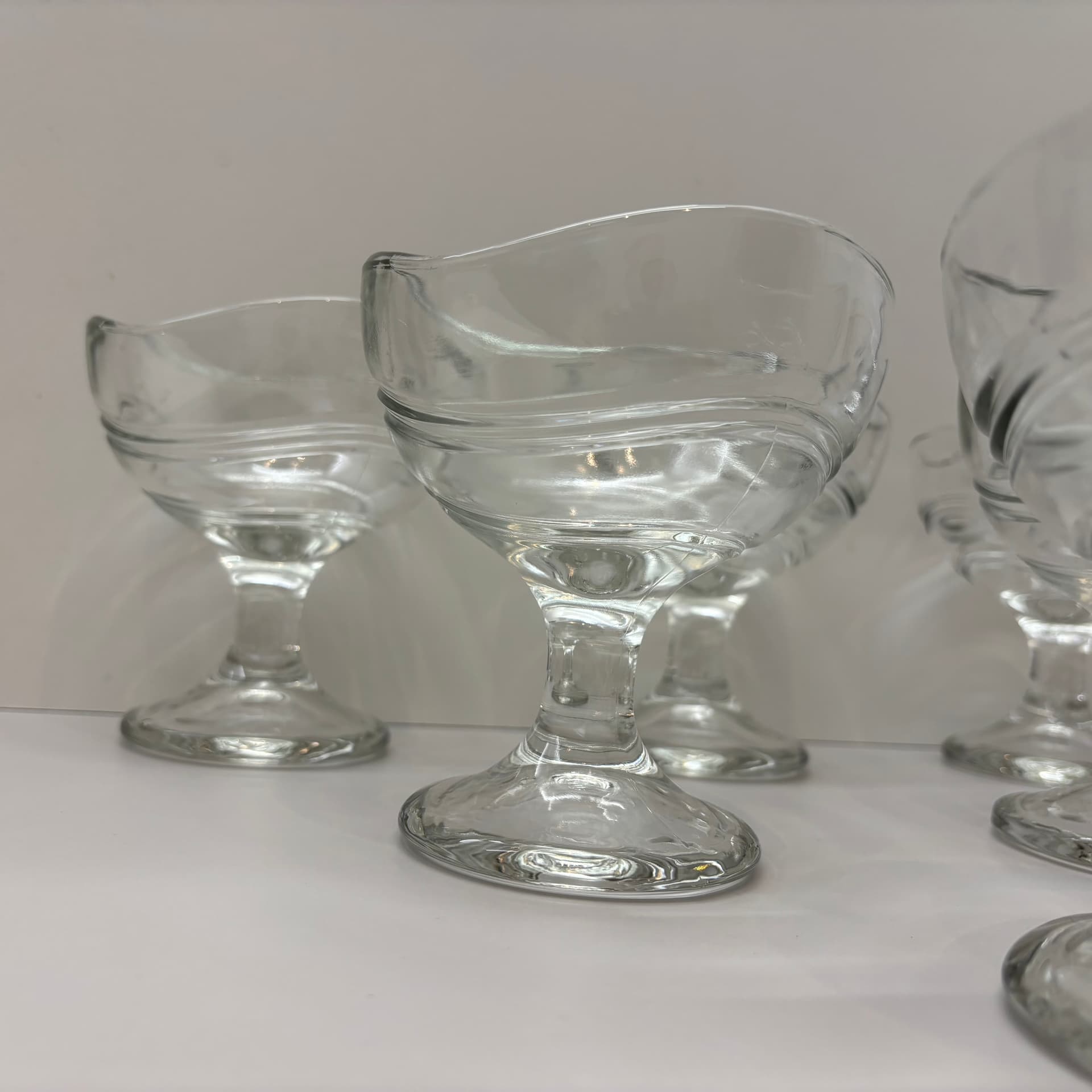 Komplet pucharków, transparent, szkło, Włochy, lata 80. - 83378