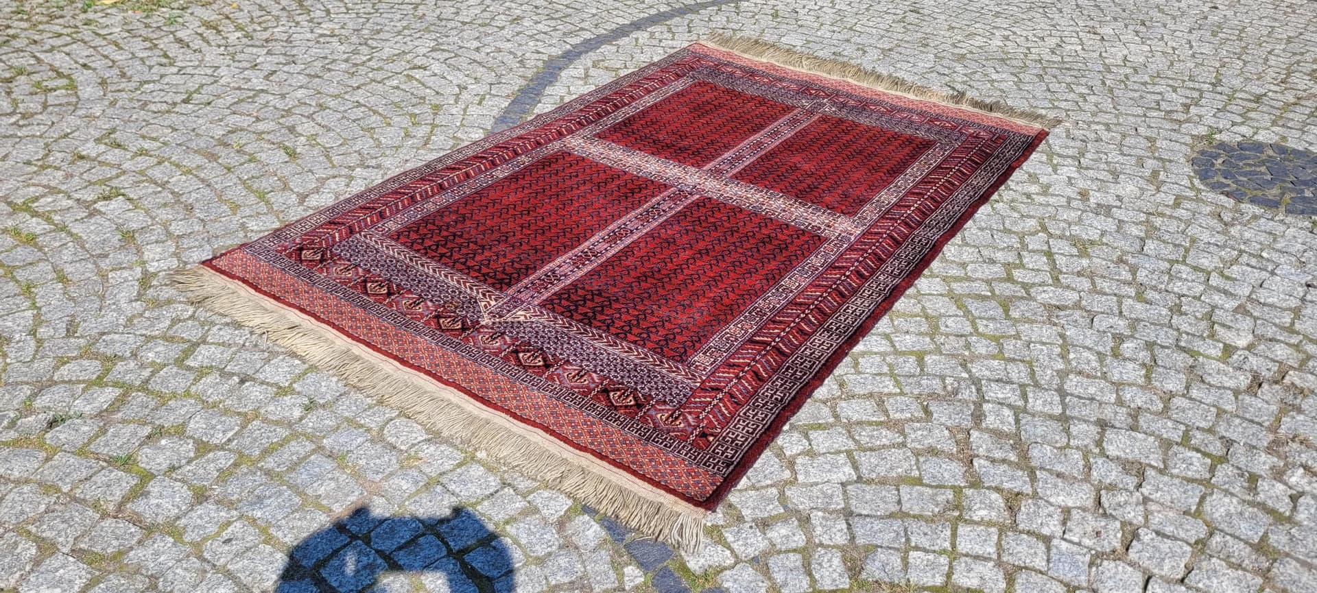 Dywan nomadyczny Tekke 120x200 cm, czerwony, wełna, Turkmenistan, pocz. XX w. - 88664