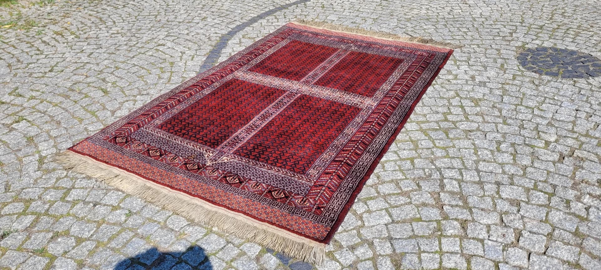 Dywan nomadyczny Tekke 120x200 cm, czerwony, wełna, Turkmenistan, pocz. XX w. - 88665