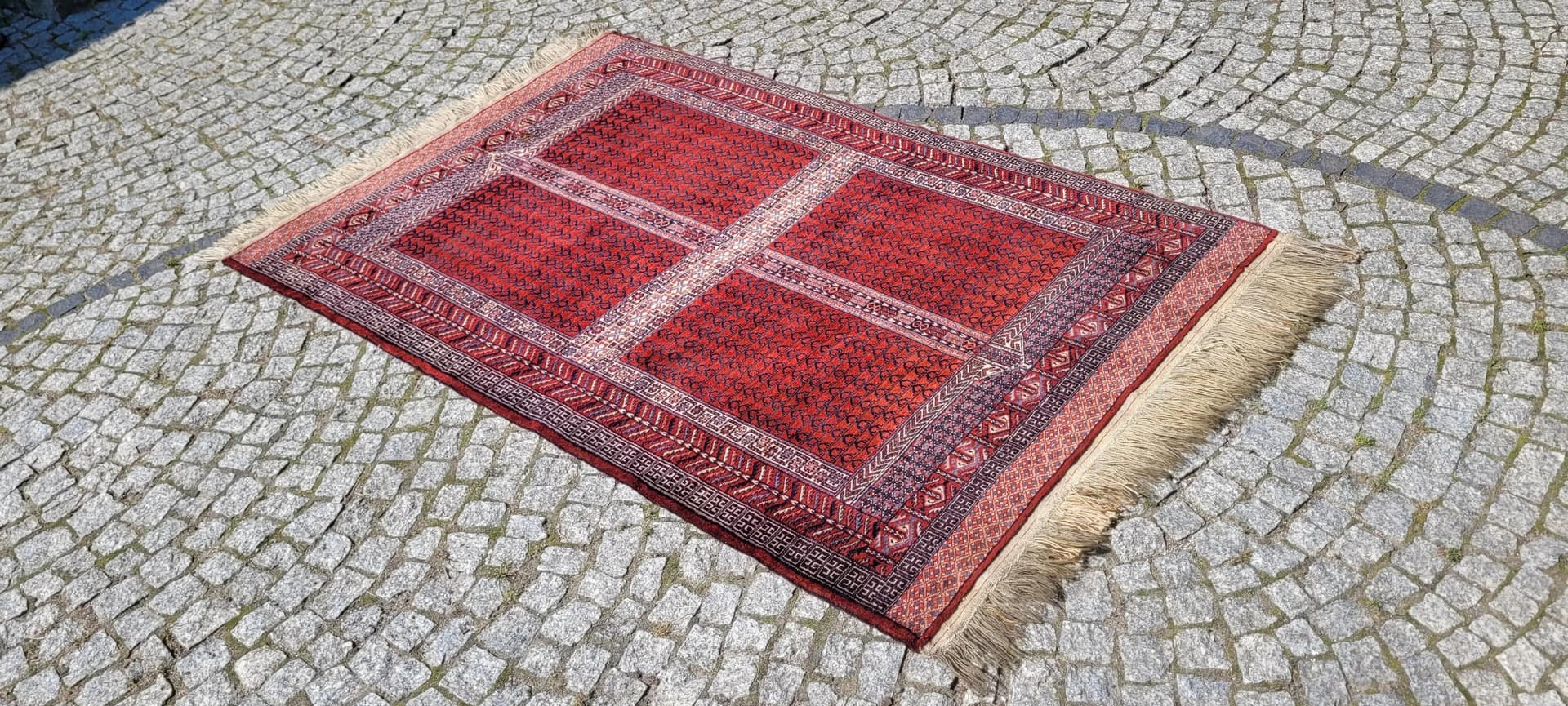 Dywan nomadyczny Tekke 120x200 cm, czerwony, wełna, Turkmenistan, pocz. XX w. - 88663