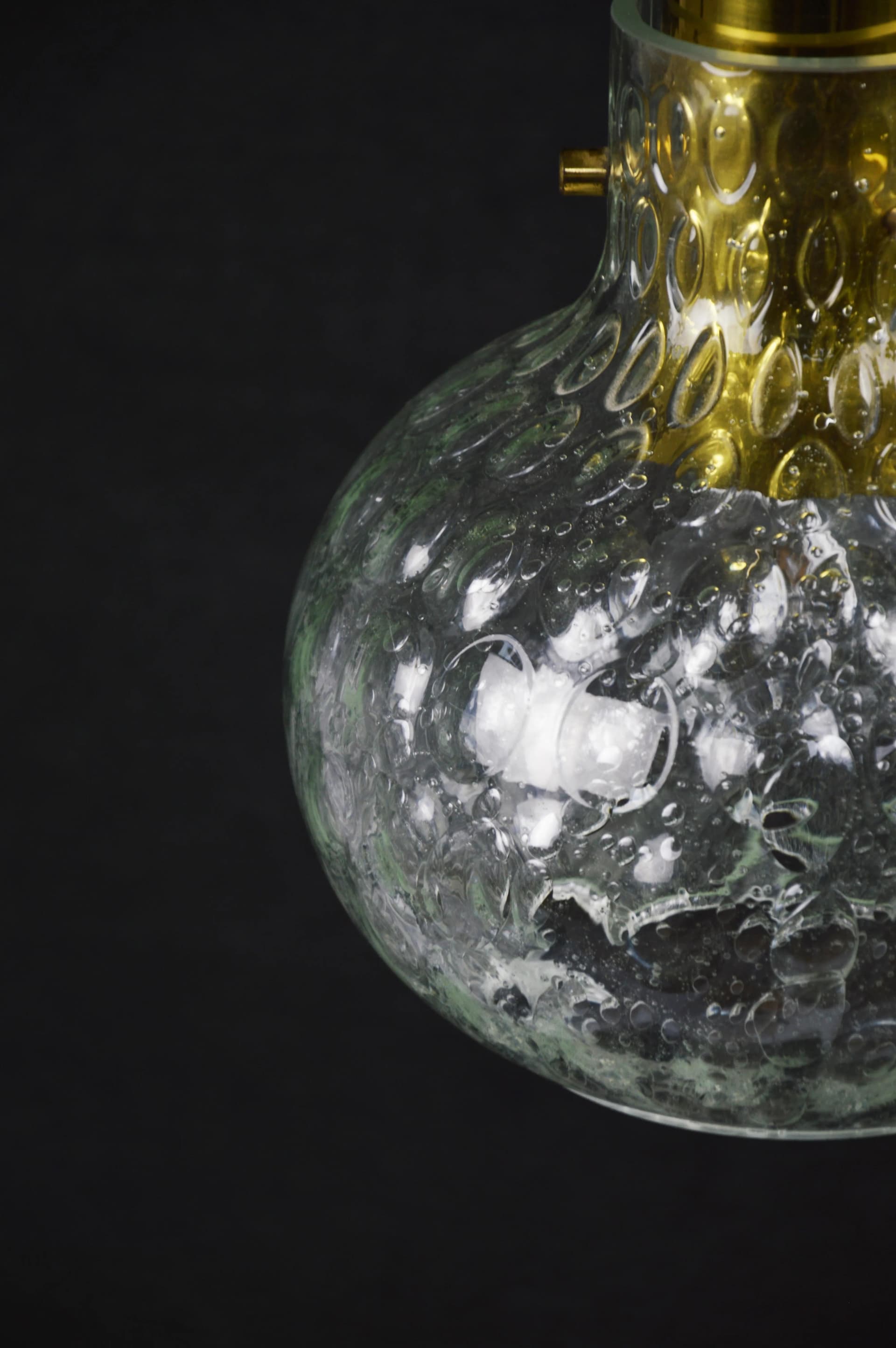 Pendant lamp, transparent glass, Poland, 1970s. - 86260