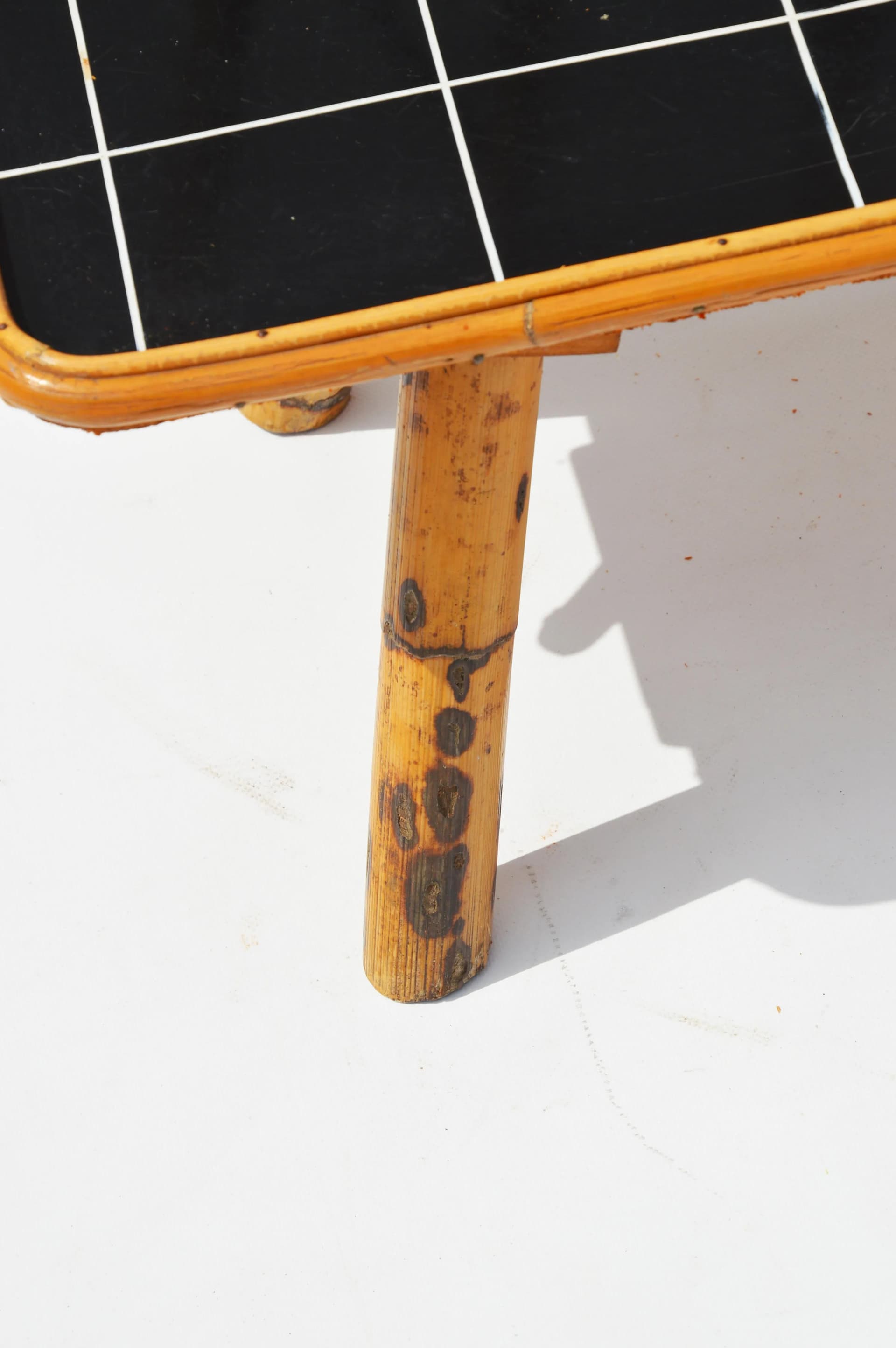 Plant stand, light brown bamboo, Poland, 1970s. - 86242