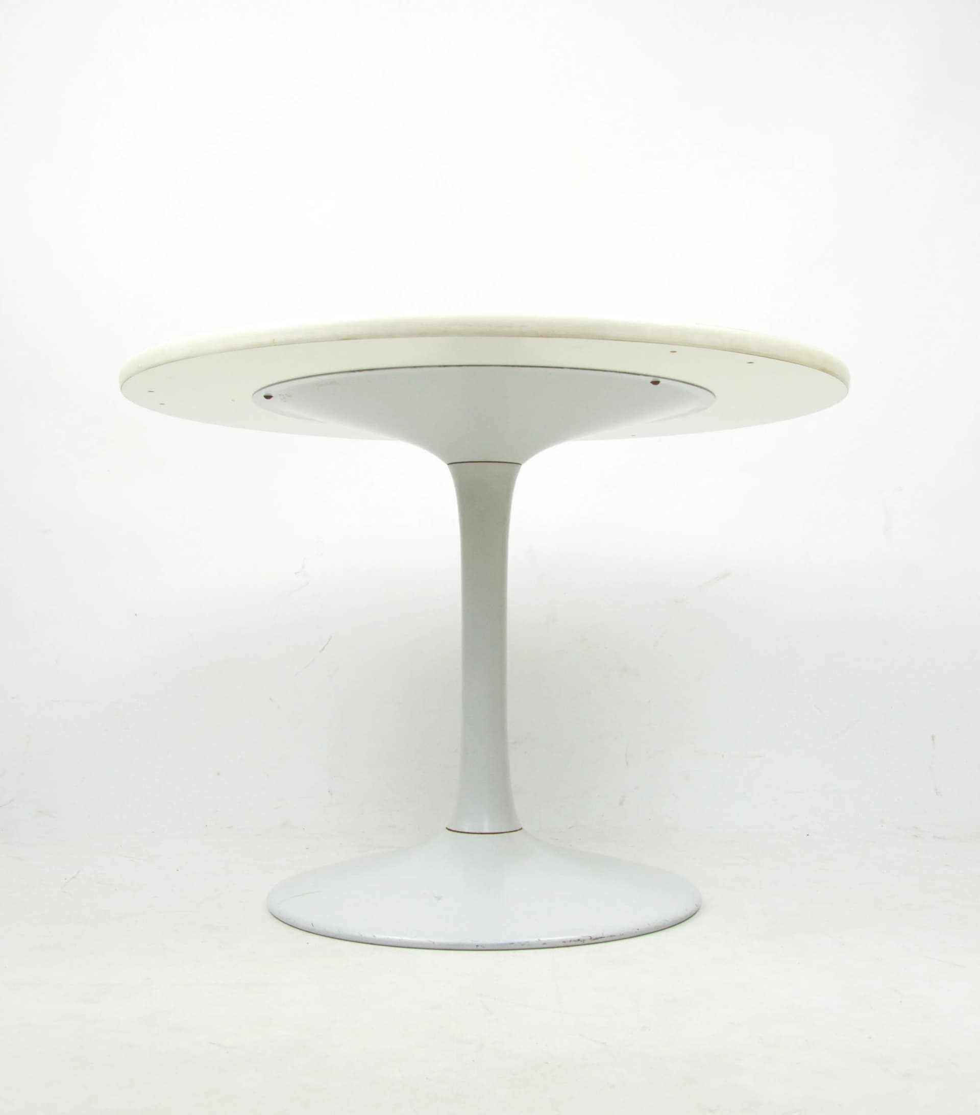 Side Table Space Age, white wood, white metal, Poland, 1970s. - 86235