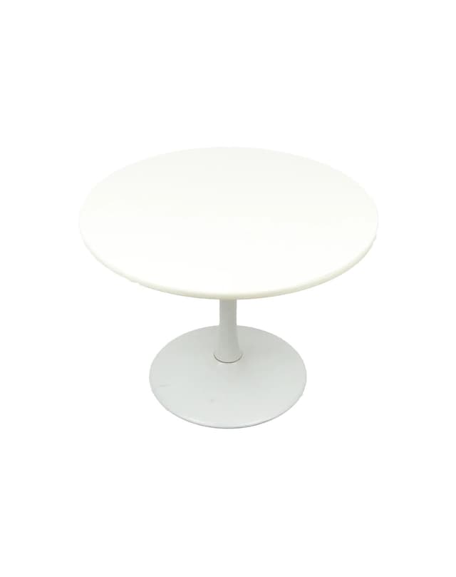 Side Table Space Age, white wood, white metal, Poland, 1970s. - DIMENSION
