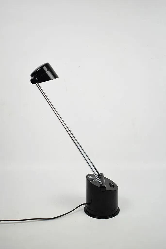 Lampka biurkowa, czarna, metal, plastik, Polska, lata 90. - 86230