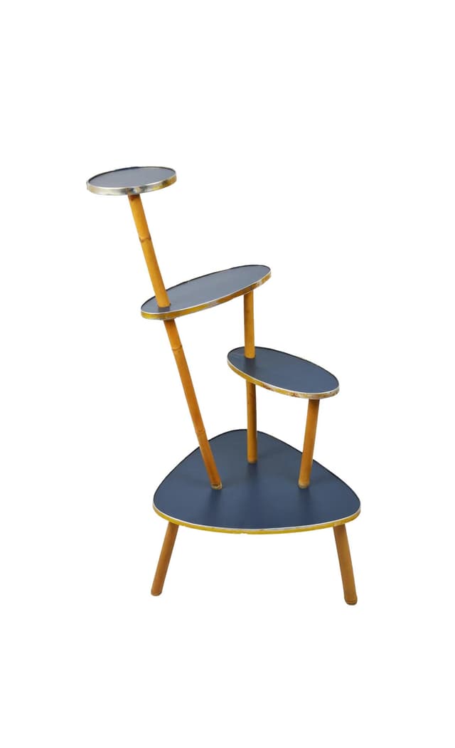 Kwietnik, navy blue, bambus, Polska, lata 70. - WYMIARY