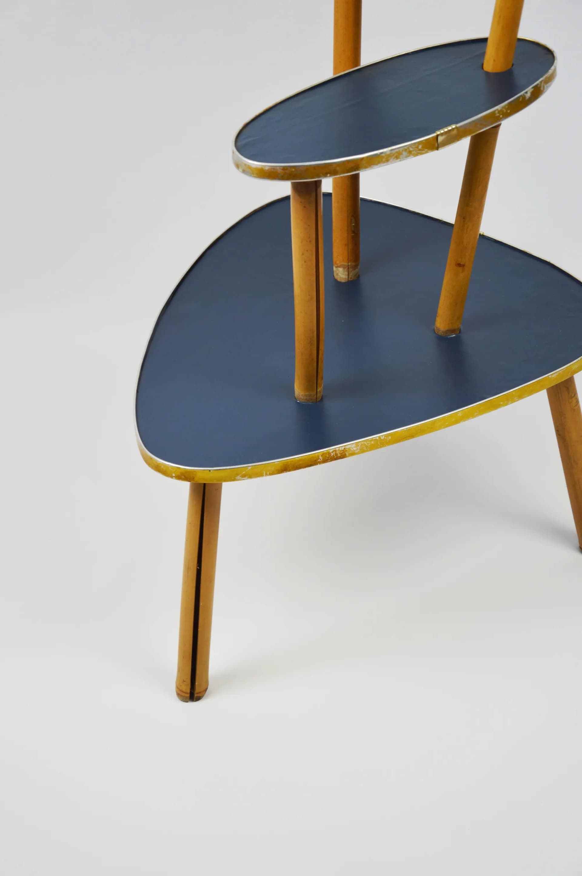 Kwietnik, navy blue, bambus, Polska, lata 70. - 86209