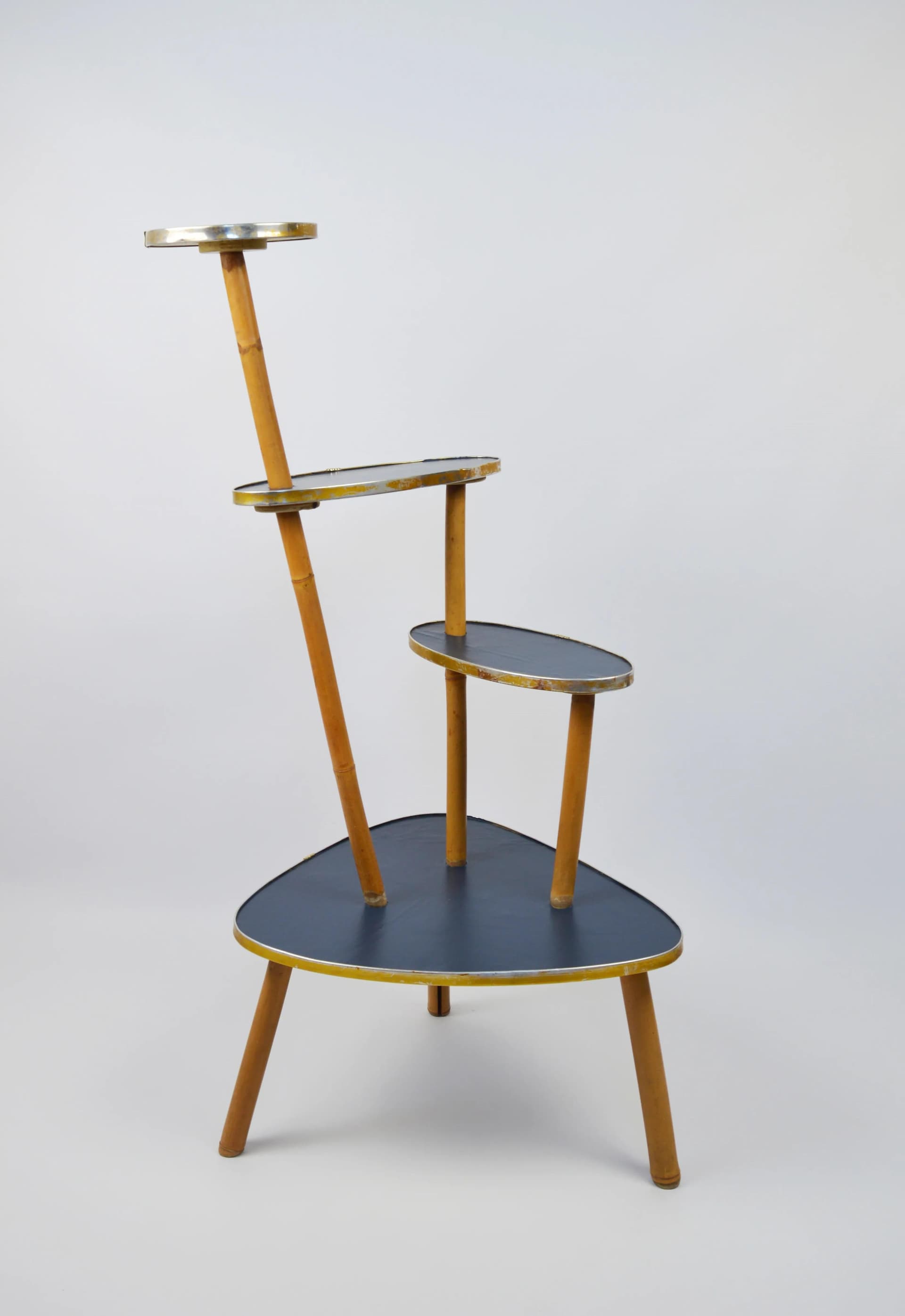 Kwietnik, navy blue, bambus, Polska, lata 70. - 86203