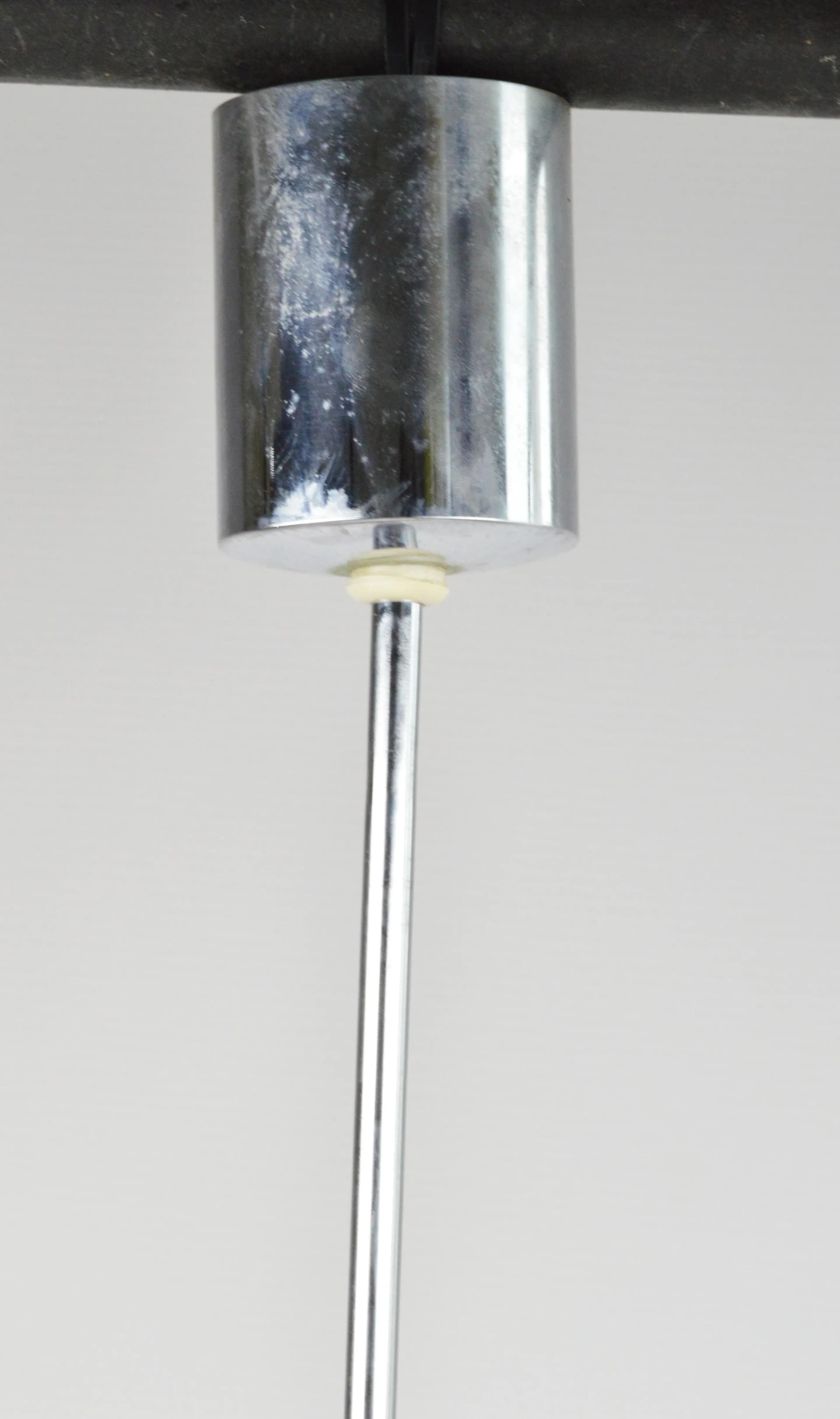 Pendant lamp, brown wood, clear glass, Germany, 1980s. - 86164