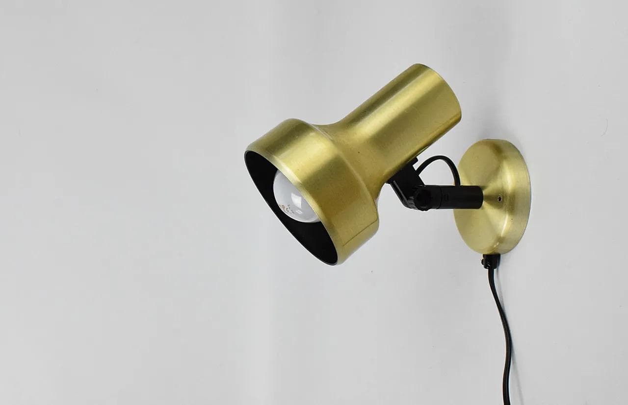 Wall sconce Belid, golden brass, Belid, Sweden, 1970s. - 86135