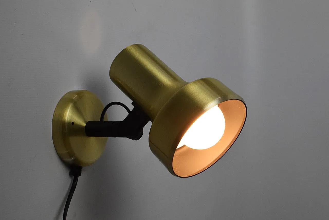 Wall sconce Belid, golden brass, Belid, Sweden, 1970s. - 86142