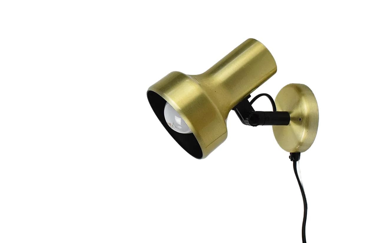 Wall sconce Belid, golden brass, Belid, Sweden, 1970s.