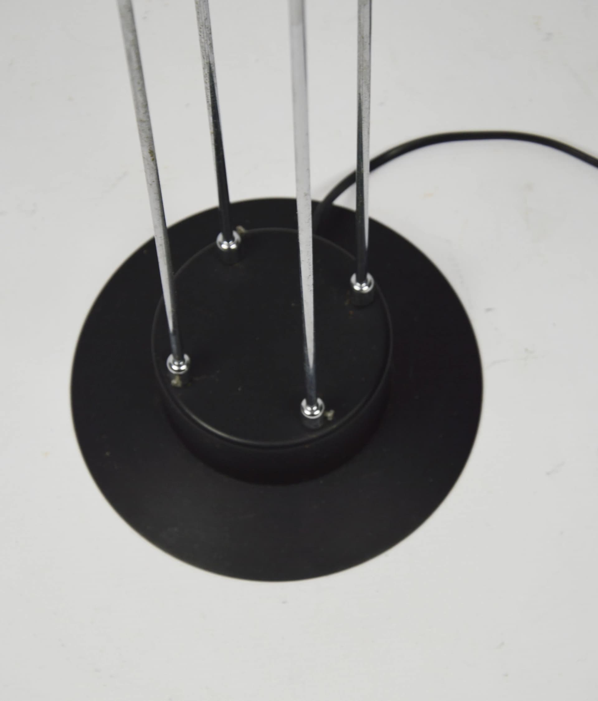 Floor lamp, black, chrome metal, Poland, 1980s. - 86127