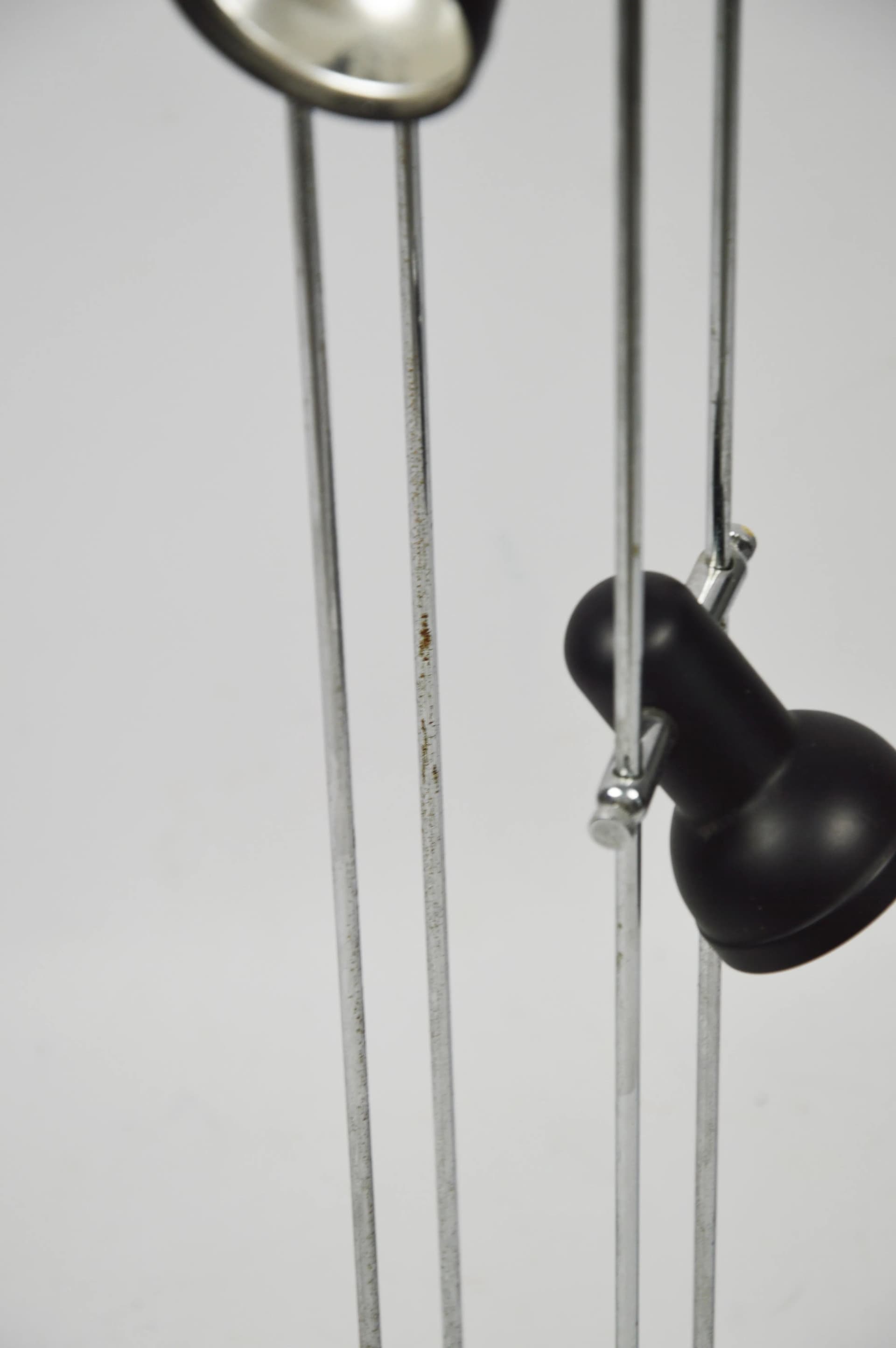 Floor lamp, black, chrome metal, Poland, 1980s. - 86123