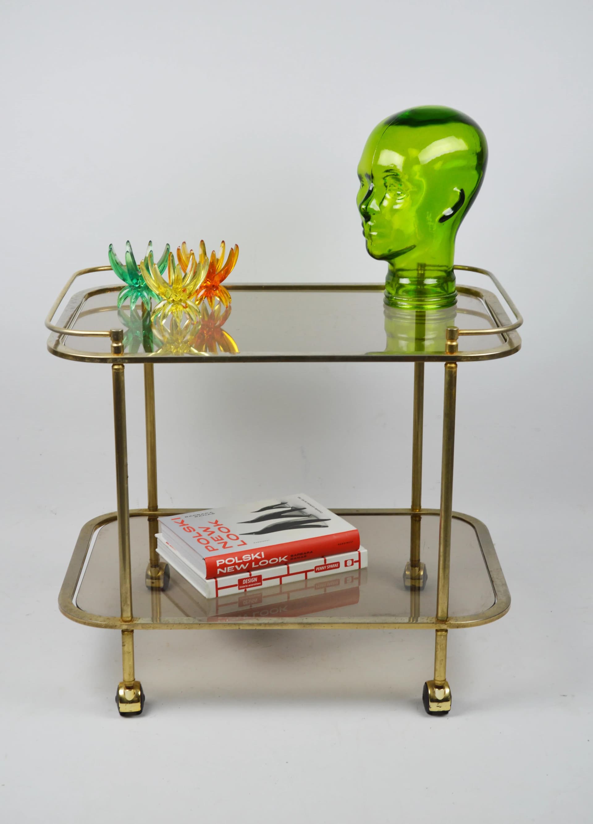 Stolik barowy, złoty, metal, Polska, lata 80. - 86116