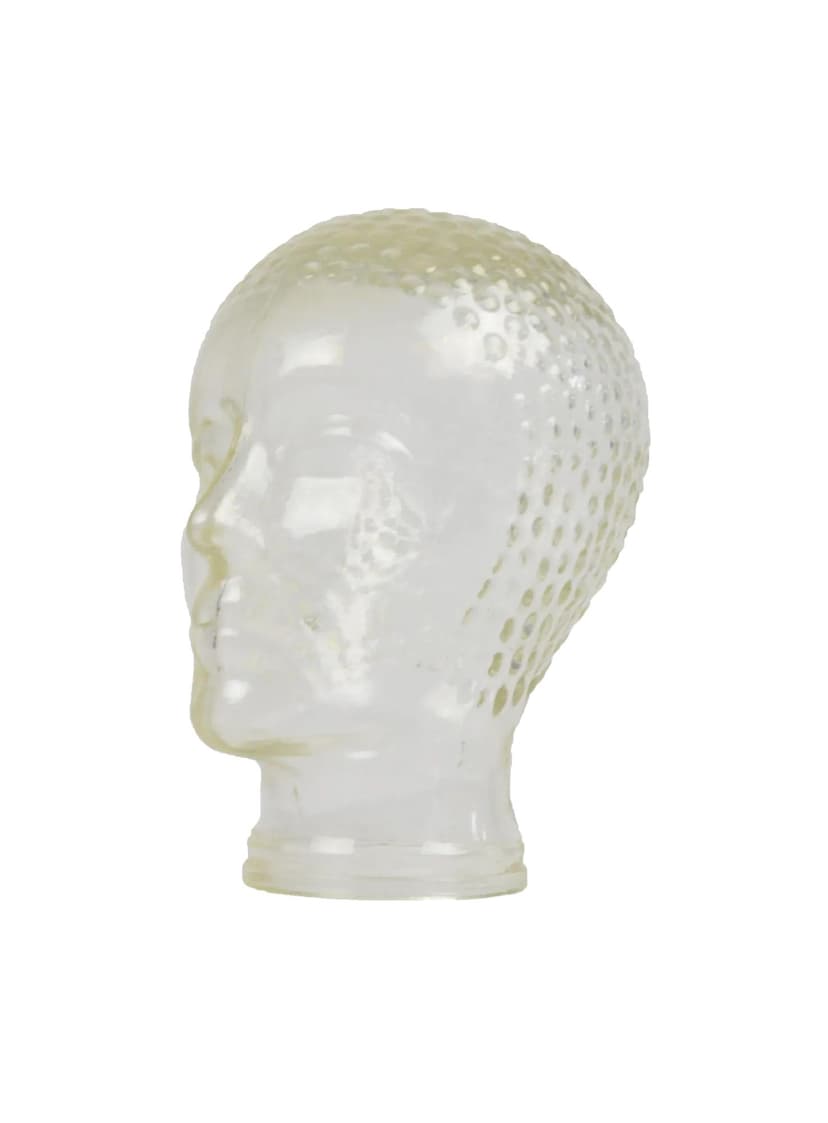 Głowa dekoracyjna, przezroczysty, szkło, Polska, lata 70.