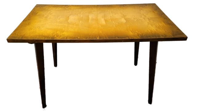 Stolik prostokątny, drewno złoty, Polska, lata 70. - WYMIARY