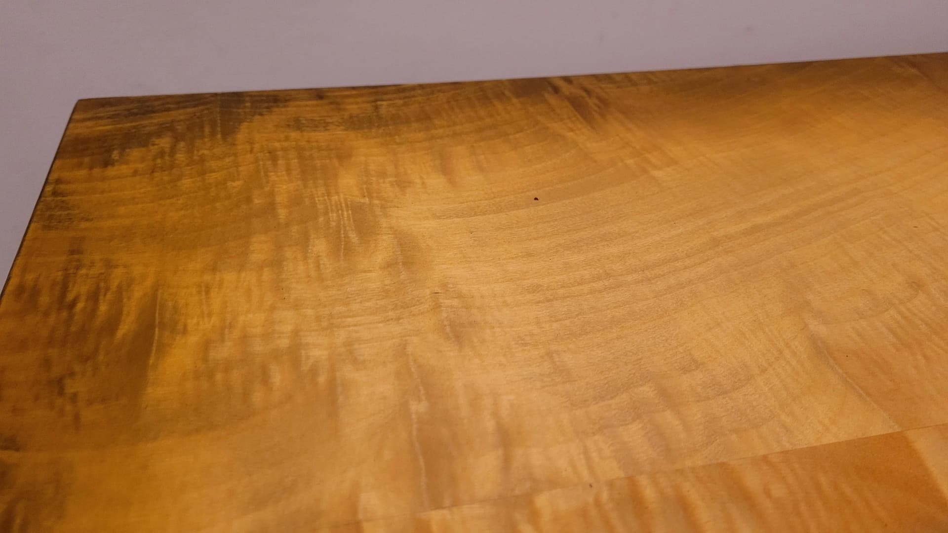 Stolik prostokątny, drewno złoty, Polska, lata 70. - 88655