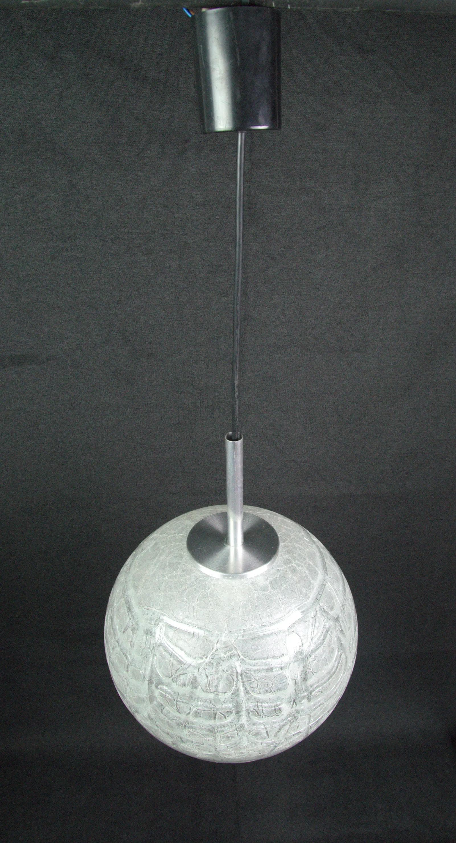 Pendant lamp, white glass, Doria Leuchten, Germany, 1970s. - 86091