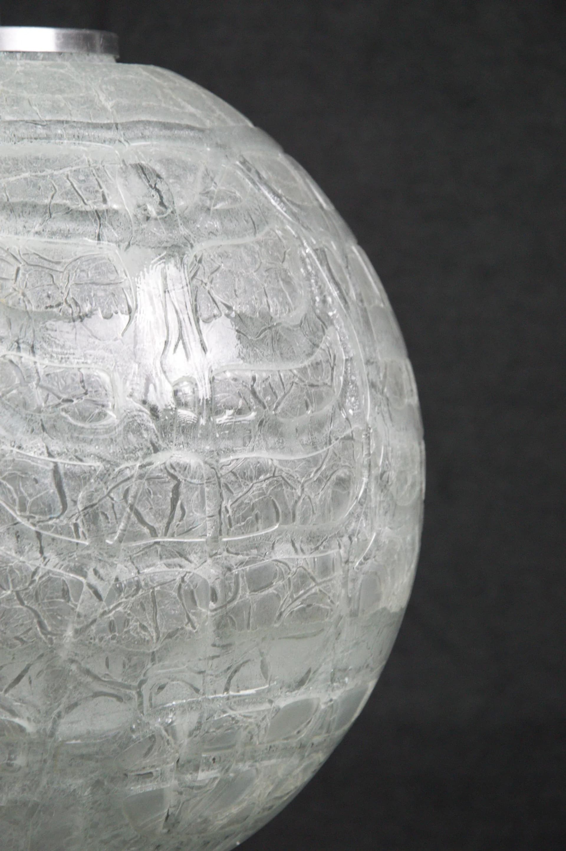 Pendant lamp, white glass, Doria Leuchten, Germany, 1970s. - 86090