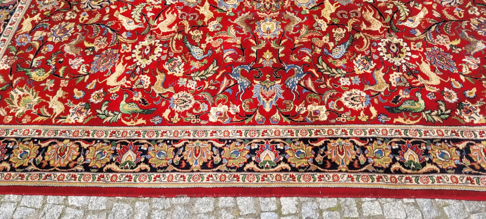 Dywan Tebriz 200x295 cm, czerwony, wełna, Indie, pocz. XX w. - 88651