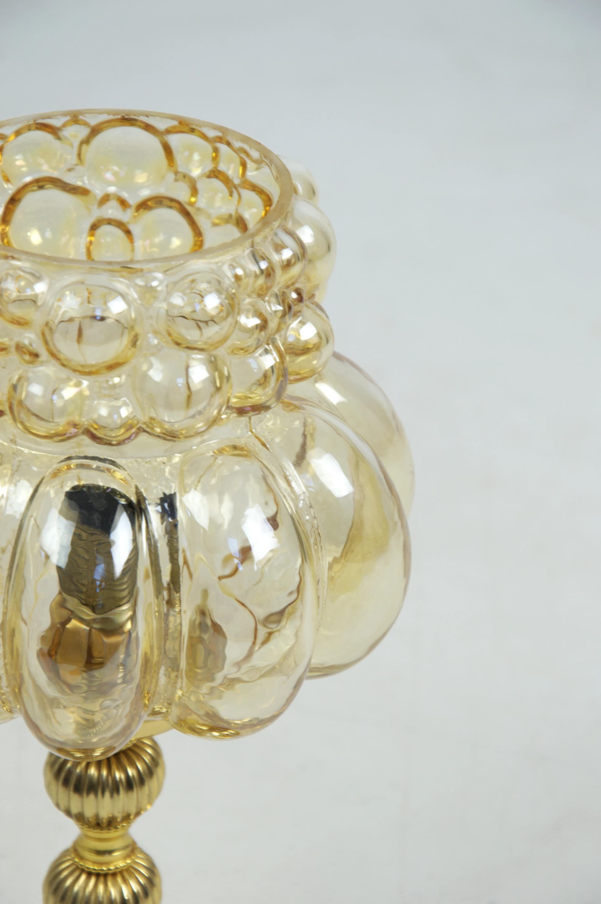 Lampka stołowa bubble, szkło złote, Polska, lata 70. - 86034