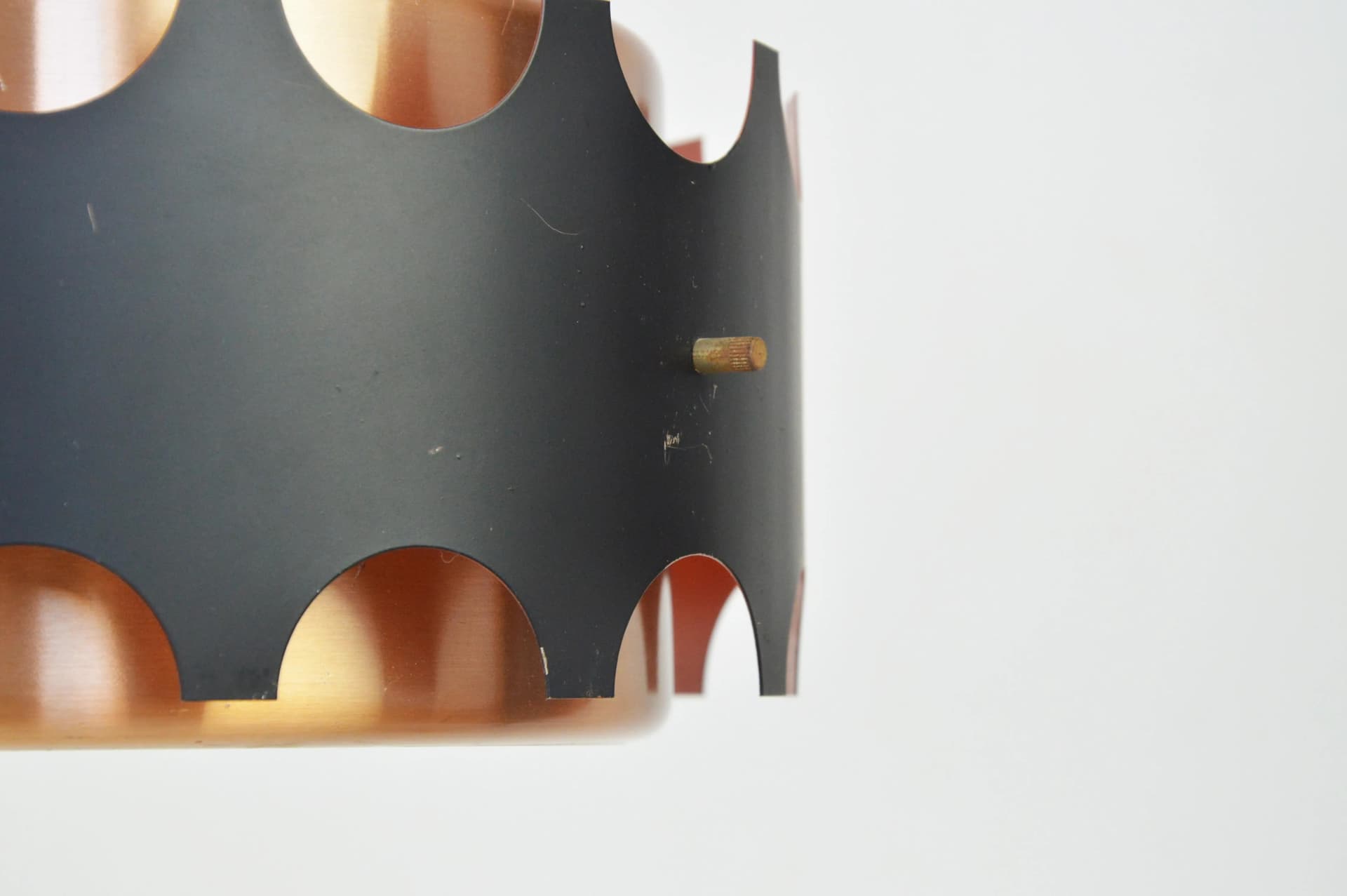 Pendant lamp, copper-black, metal, Germany, 1970s - 85979