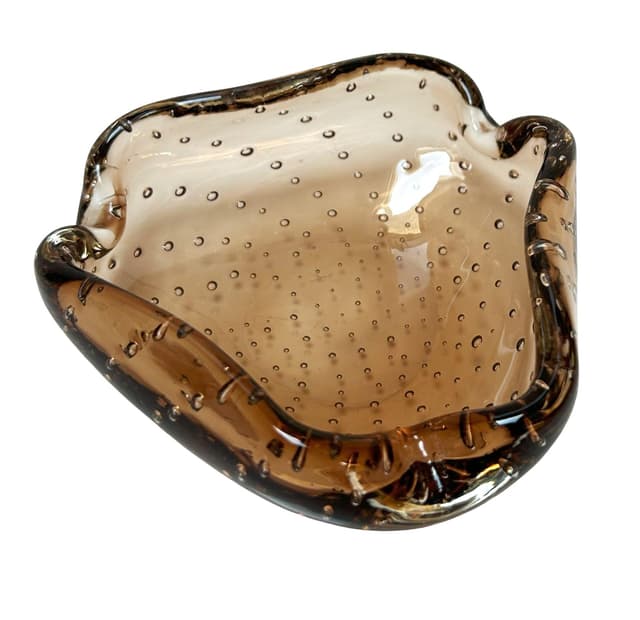 Miseczka Murano, szkło brązowy, Włochy, lata 60. - WYMIARY