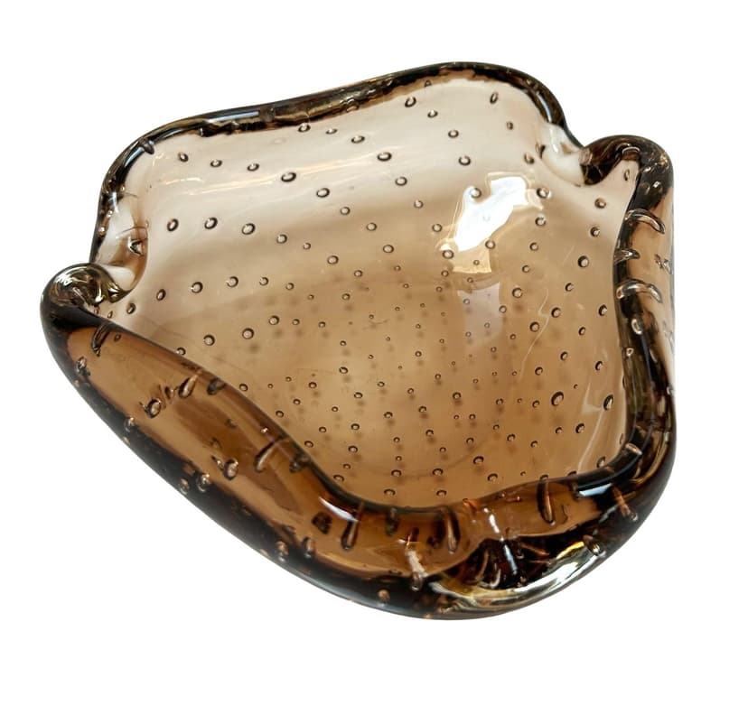 Bowl Murano, brown glass, Italy, 1960s.