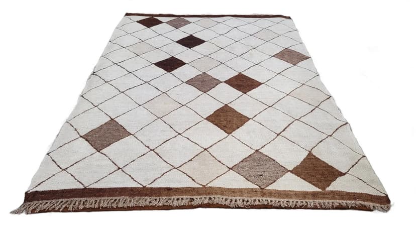 Dywan kilim, beżowy, wełna, Maroko