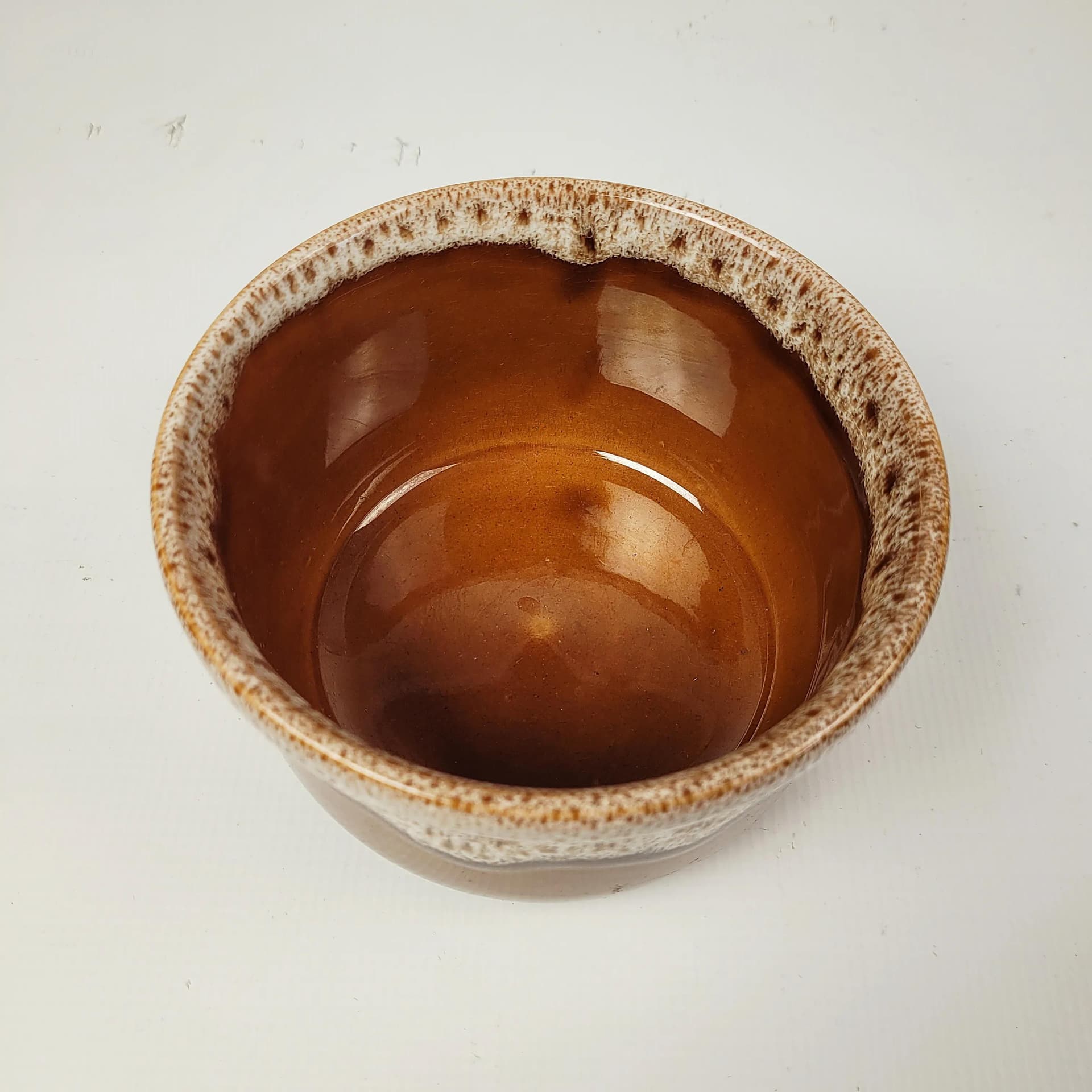 Doniczka fat lava, brązowy, beżowy, biały, ceramika, Niemcy, lata 70. - 85936