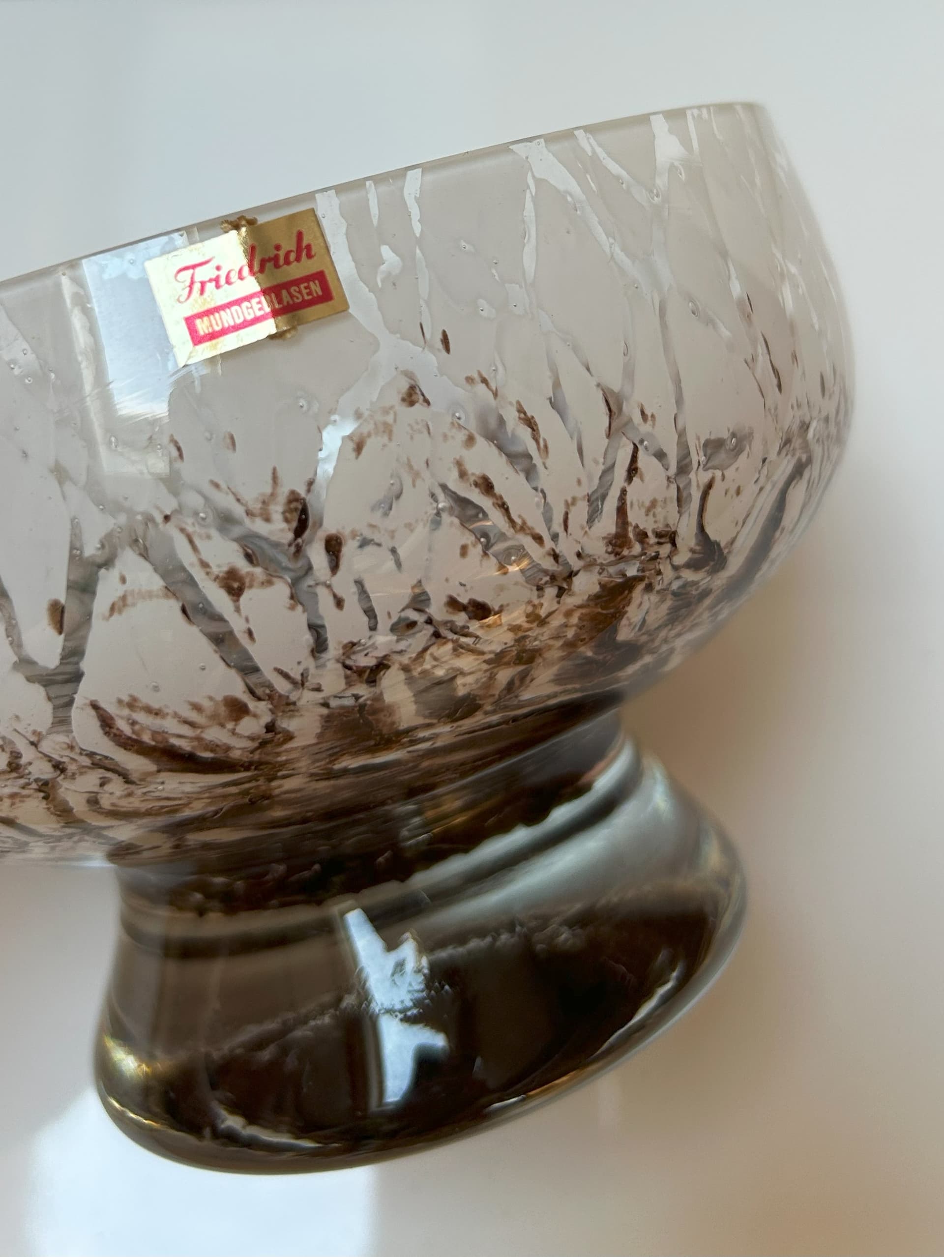 Bowl, beige glass, Germany, 1970s. - 6809