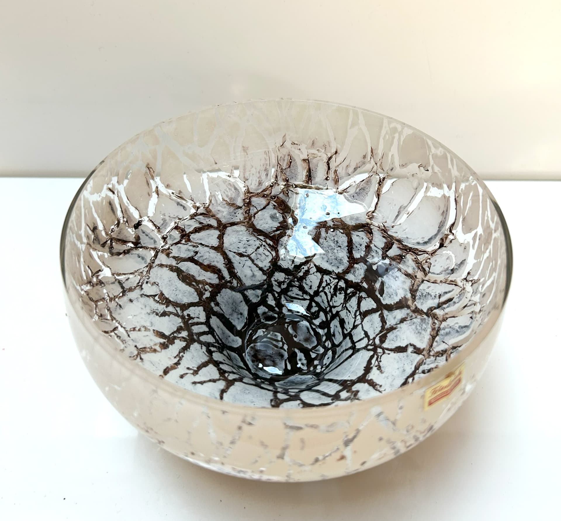 Bowl, beige glass, Germany, 1970s. - 6810