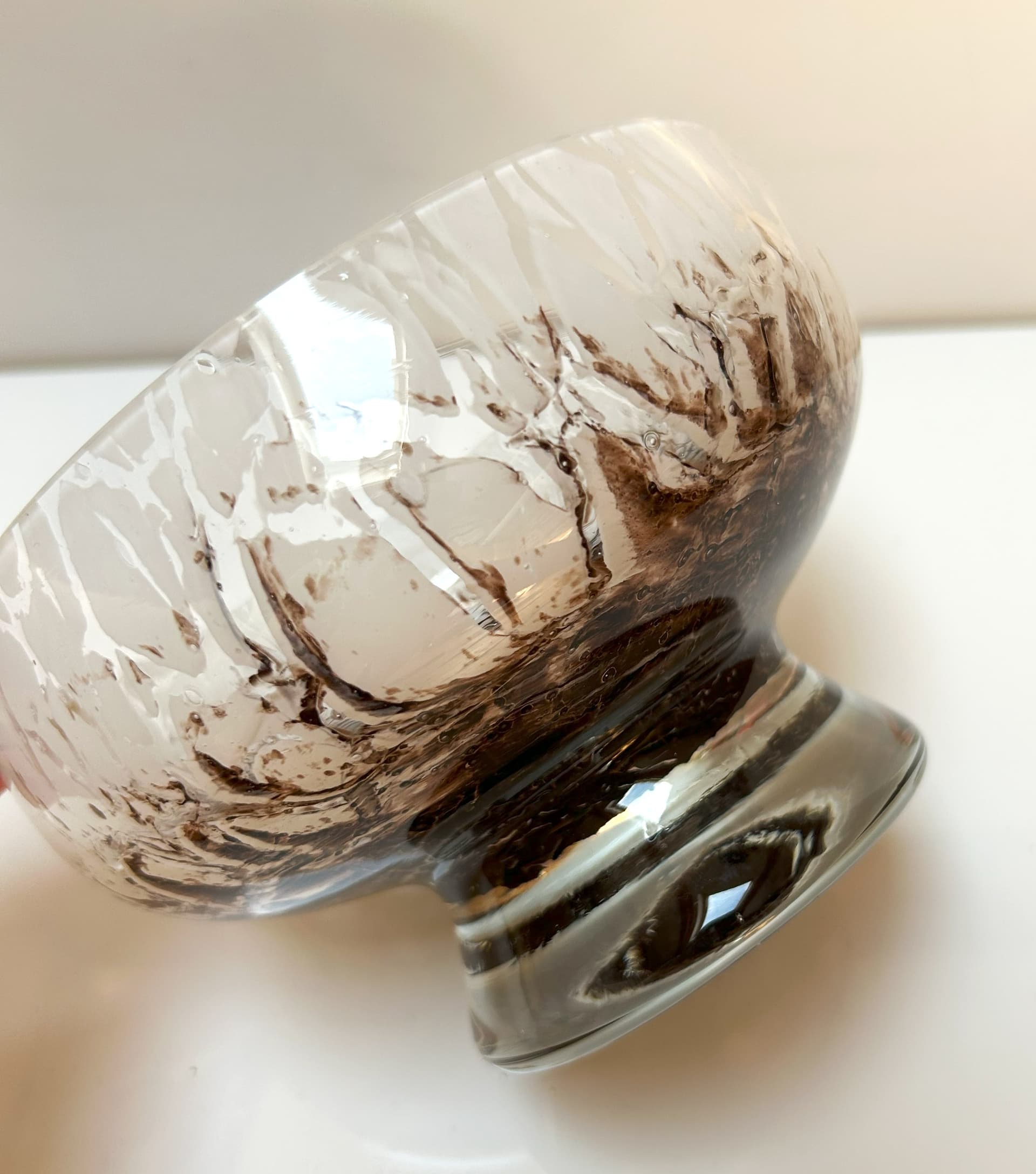 Bowl, beige glass, Germany, 1970s. - 6811